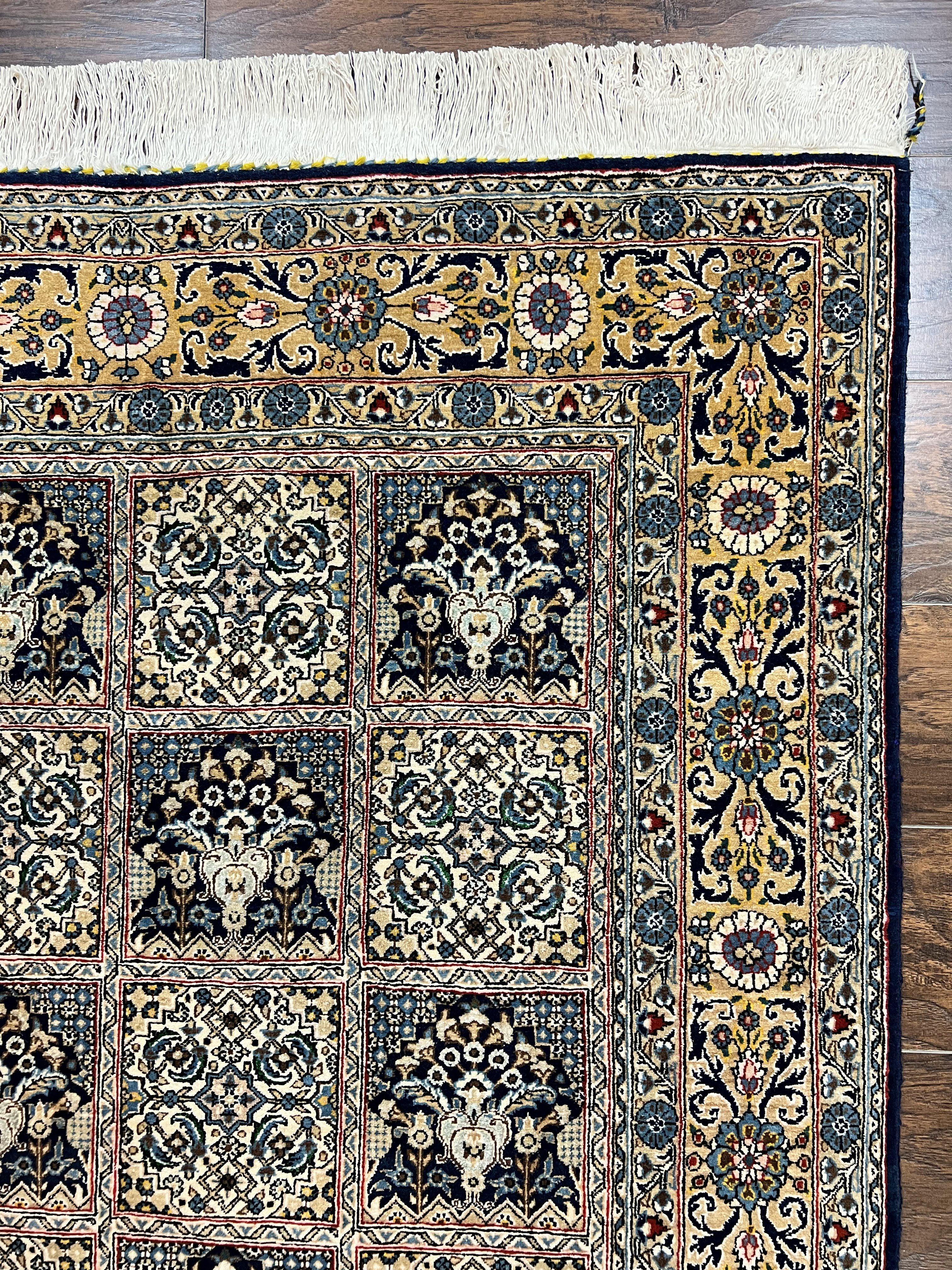 Persian Qum Rug 5x7, Panel Design Oriental Carpet, Multicolor, Hand Knotted Wool Vintage Traditional Rug, Medium Size 5 x 7 ft, Fine Rug - Jewel Rugs