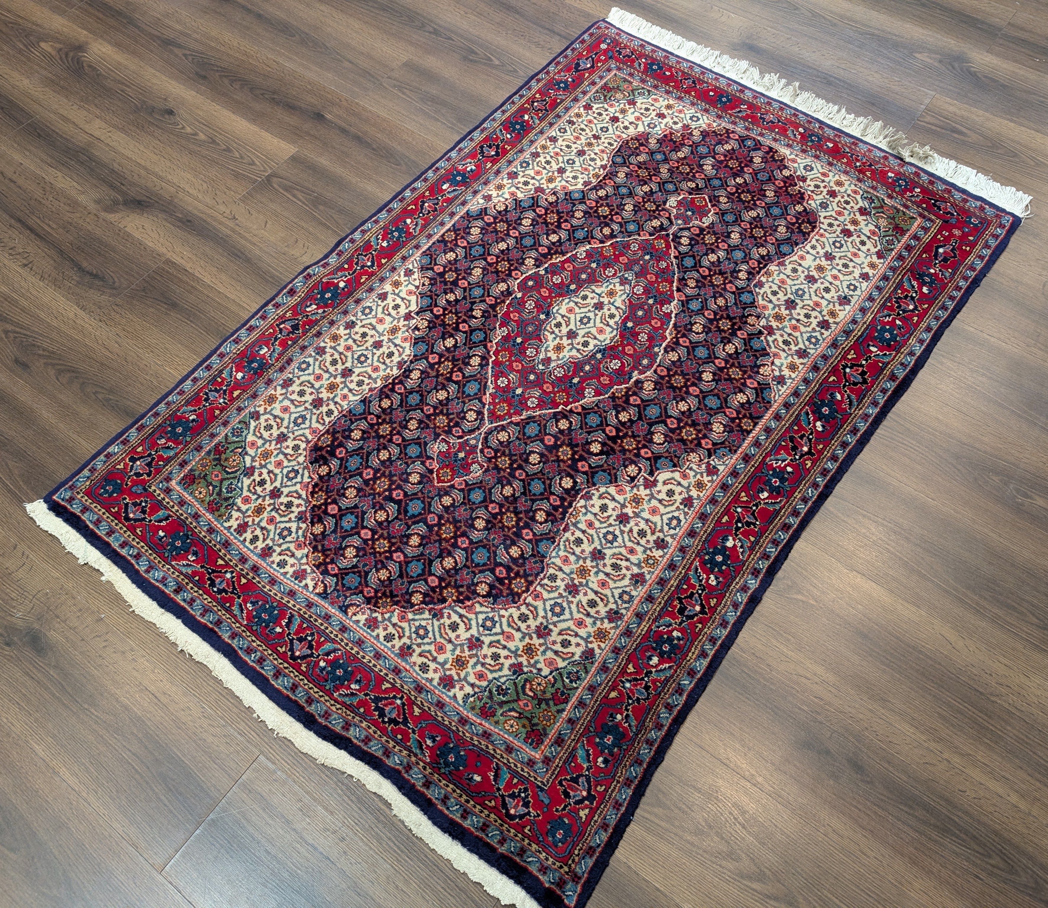 Persian Bidjar Rug 3.6 x 5.5, Navy Blue, Fine 210 KPSI, Hand Knotted - Jewel Rugs