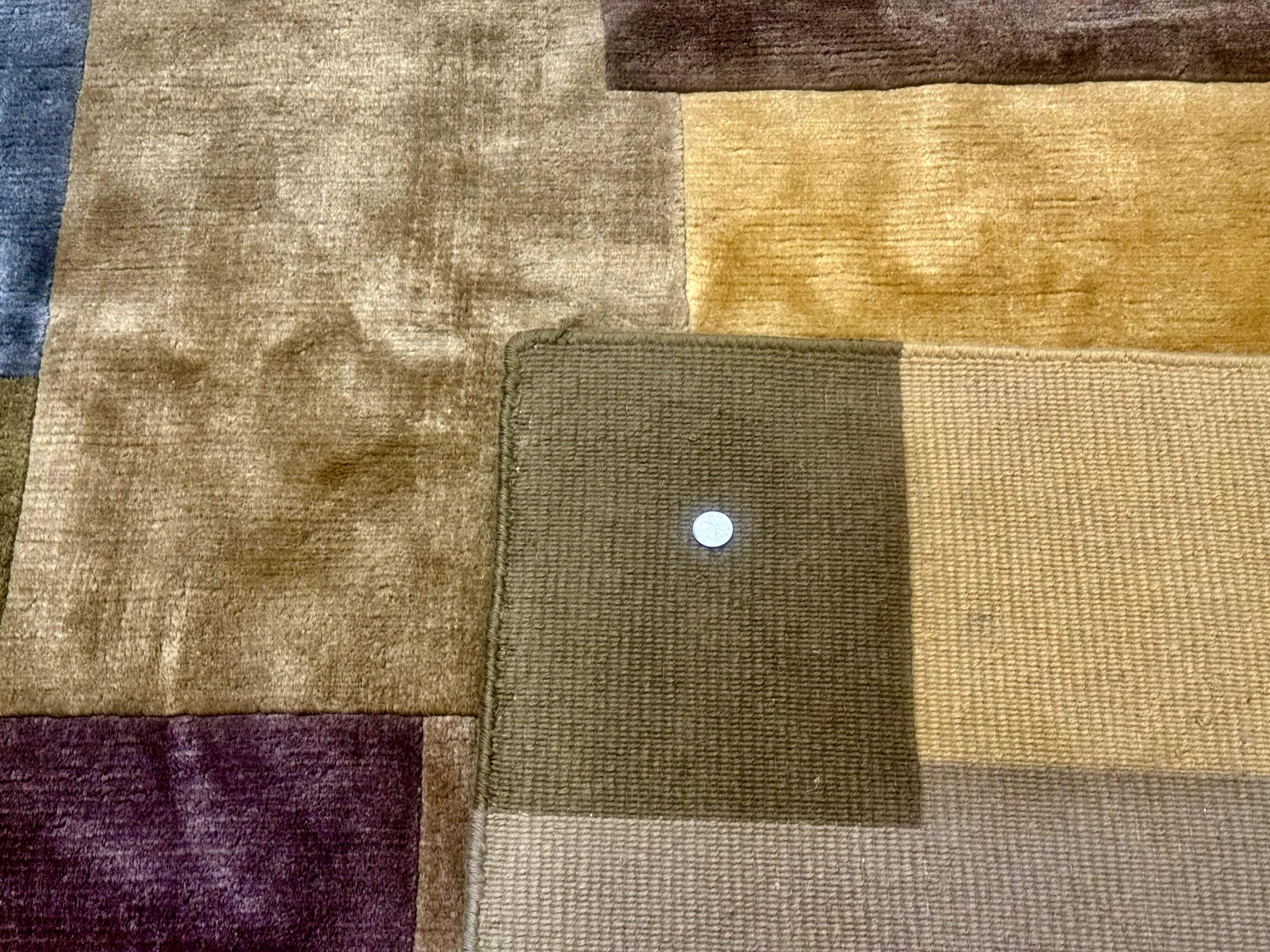 Modern Tibetan Wool Rug 8x10, Multicolor, Thick Pile, Contemporary, Nepali, Handmade - Jewel Rugs