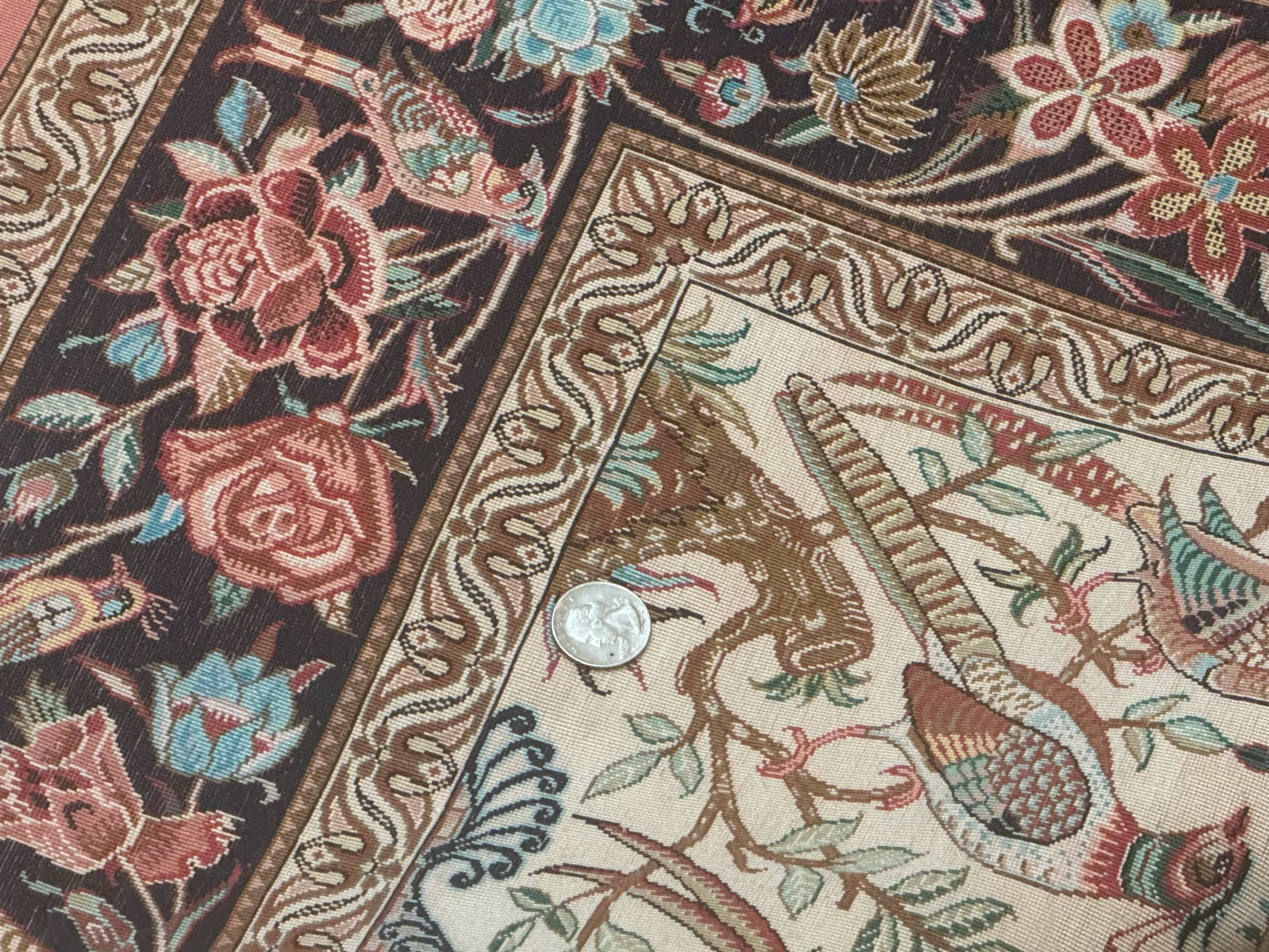 Marvelous Persian Qum Silk Rug 3x5, Exceptionally Fine 650 KPSI, Persian Vase & Birds, Signed Mir Mehdi, Rare - Jewel Rugs