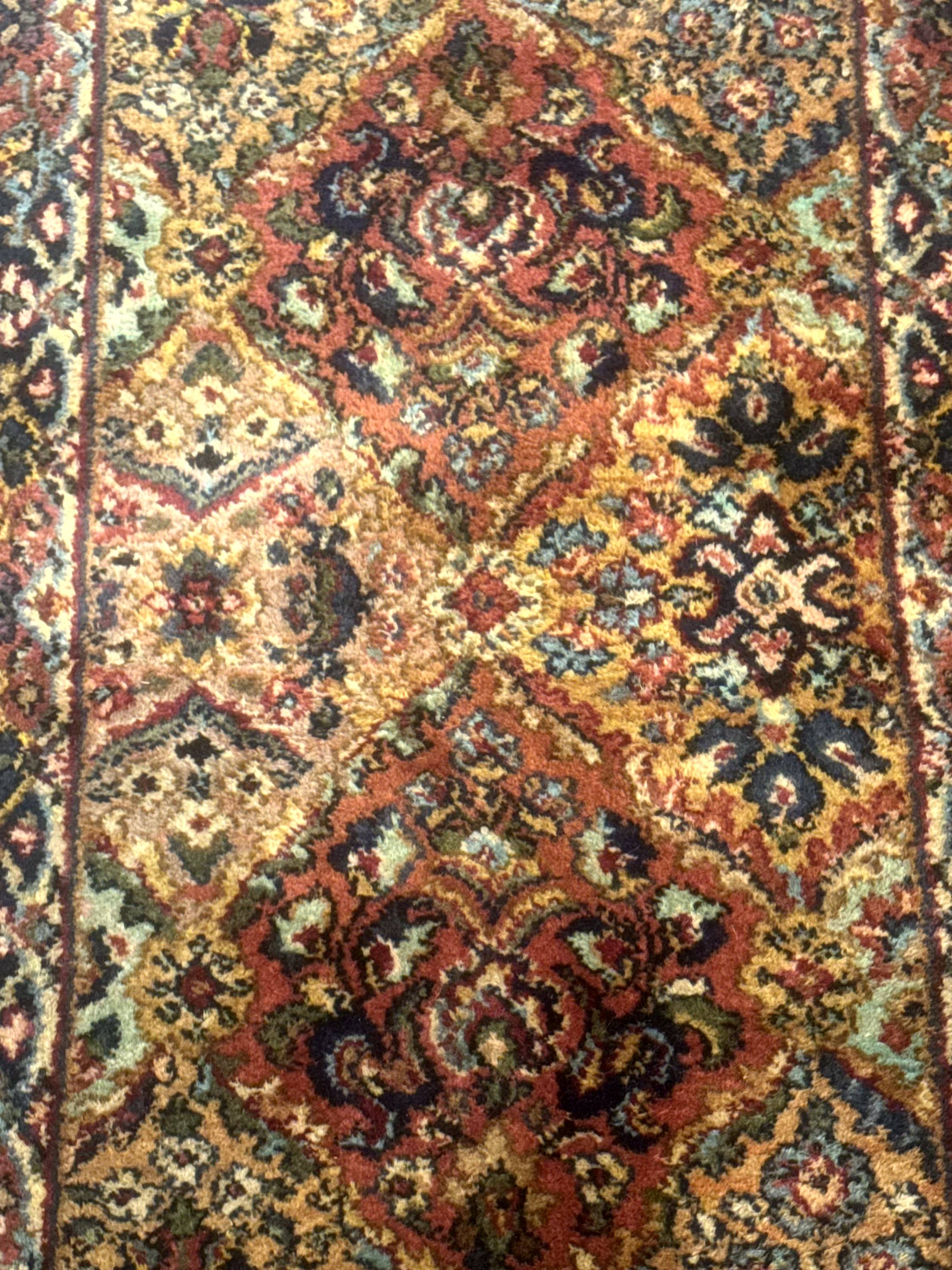 Karastan Rug 2x4 Multicolor Panel Kirman #717, Original 700 Series, Wool Pile Vintage Discontinued - Jewel Rugs