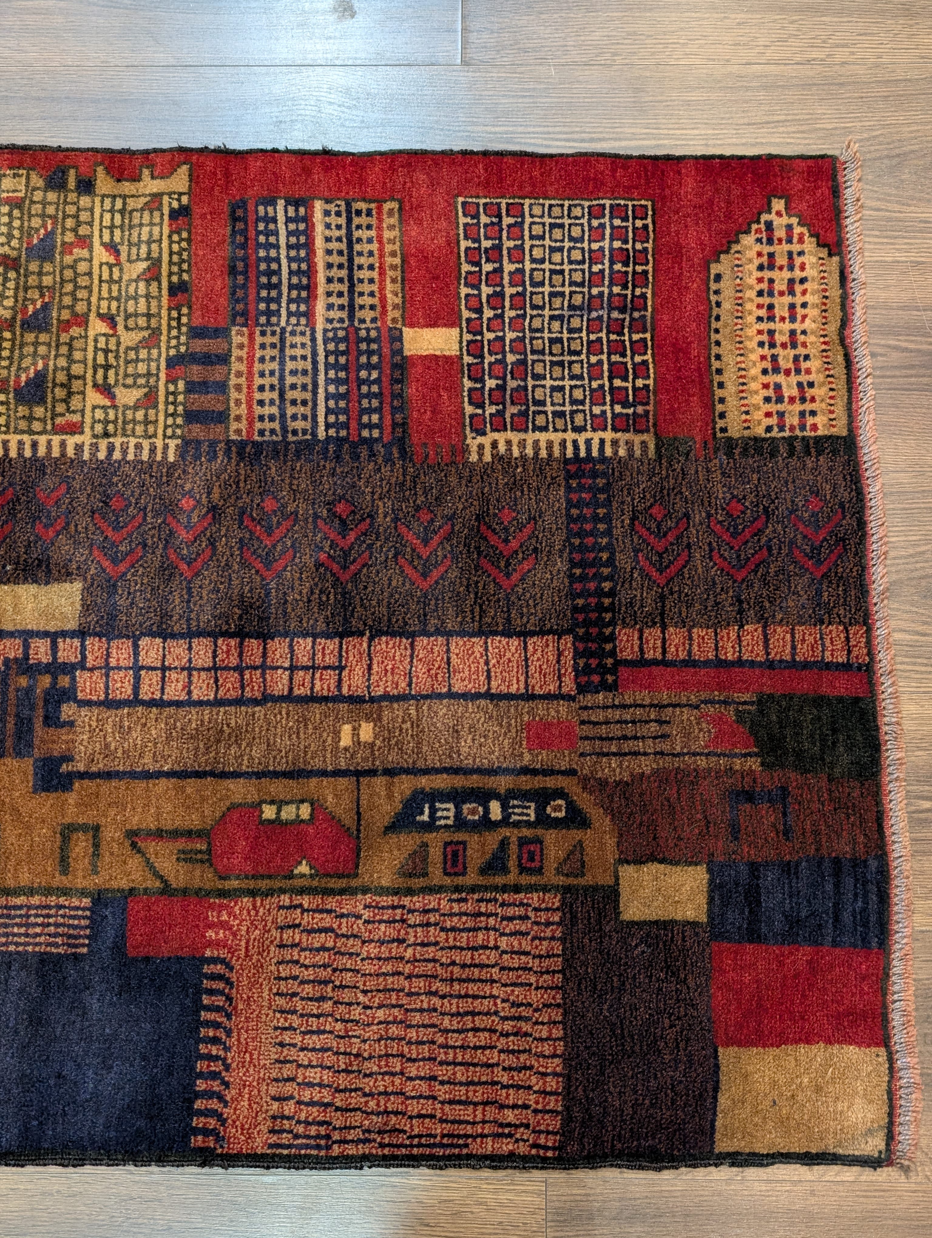 Afghan Rug 3x5, Pictorial Scene, Balouchi Carpet, Handmade, Wool, New - Jewel Rugs