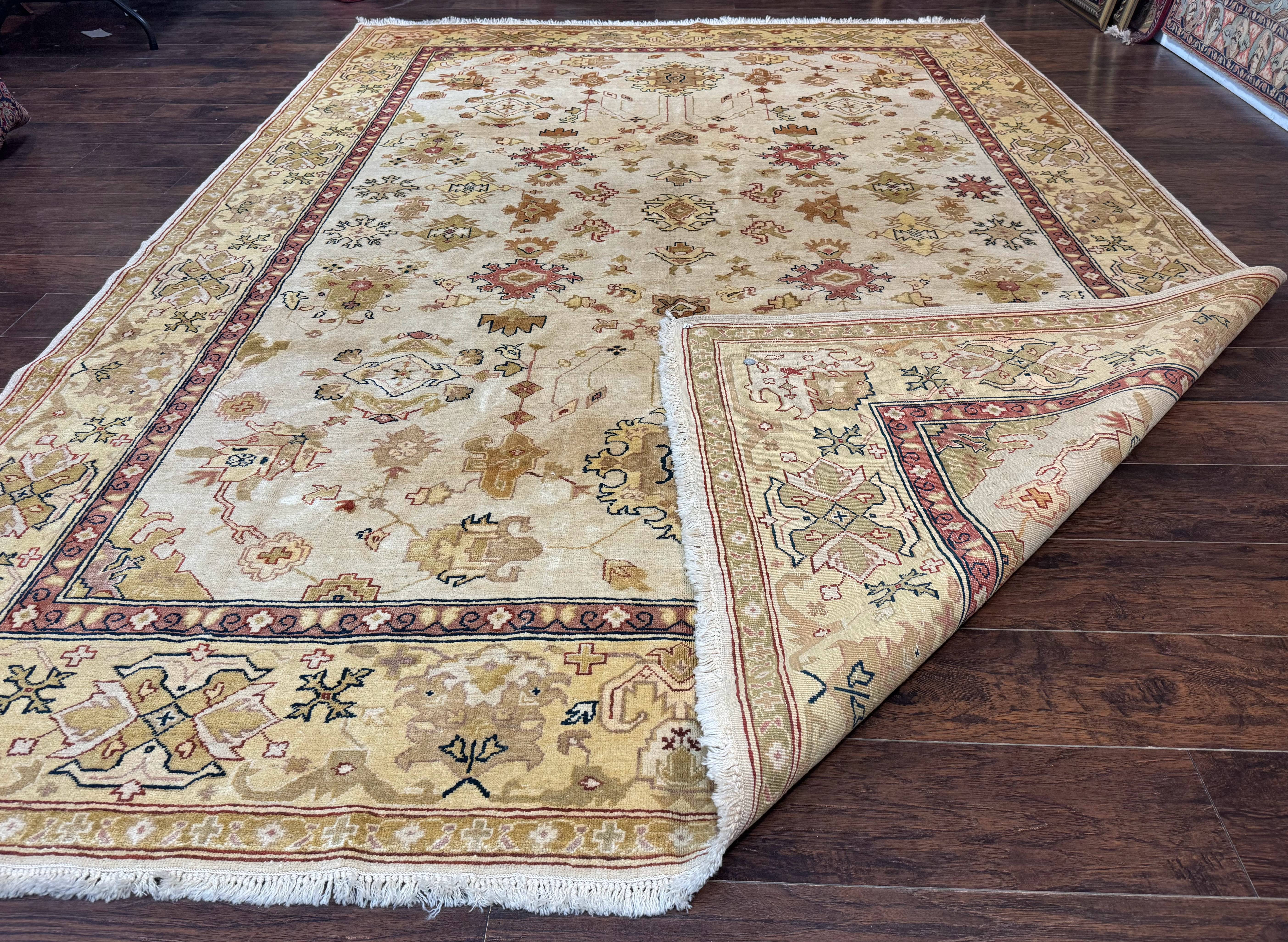 Turkish Oushak Rug 9x12, Oat Color, Wool Carpet - Jewel Rugs