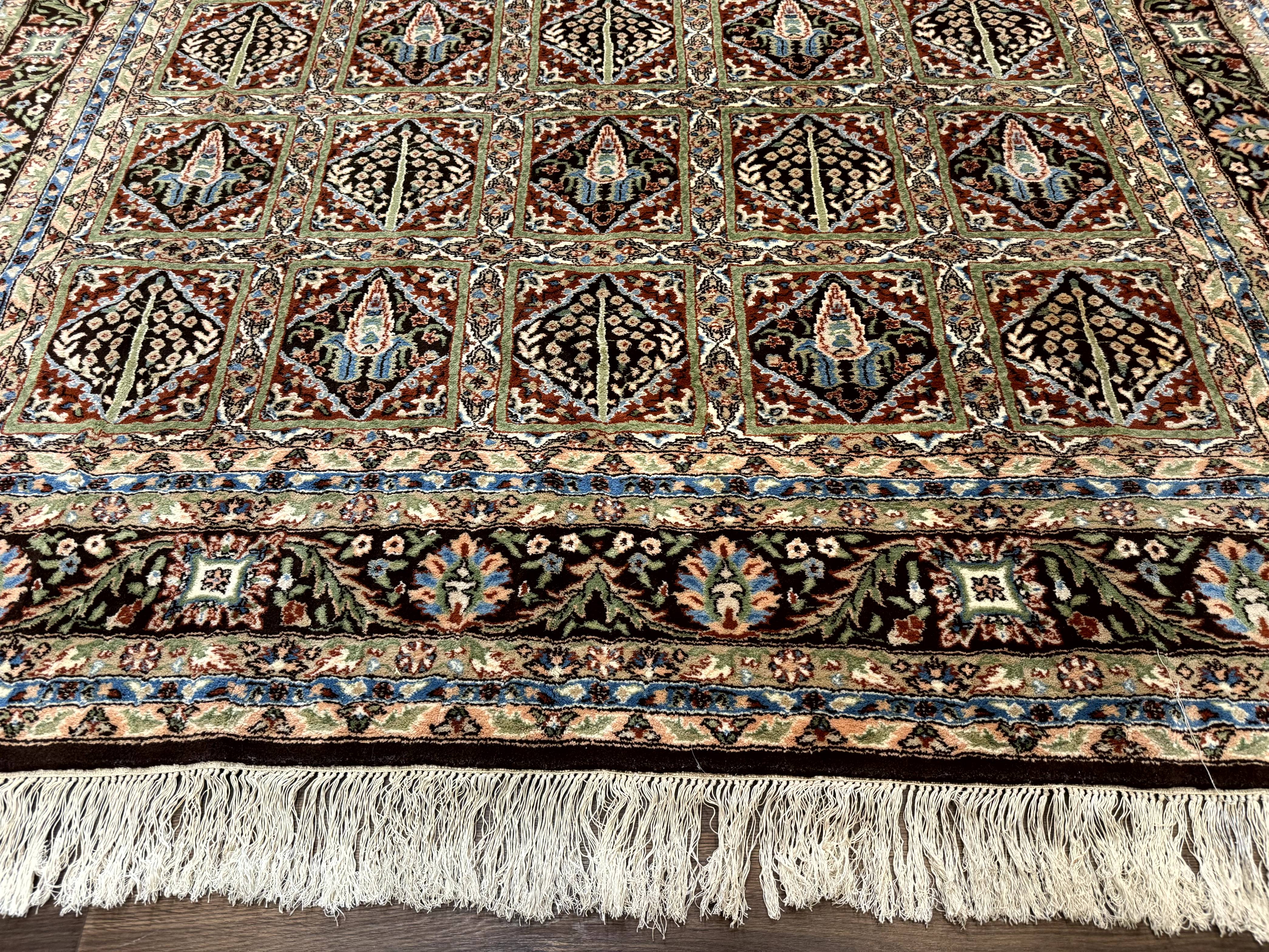 Sino Persian Rug 8x10, Panel Design, Brown, Multicolor, Wool, Cedar Trees - Jewel Rugs