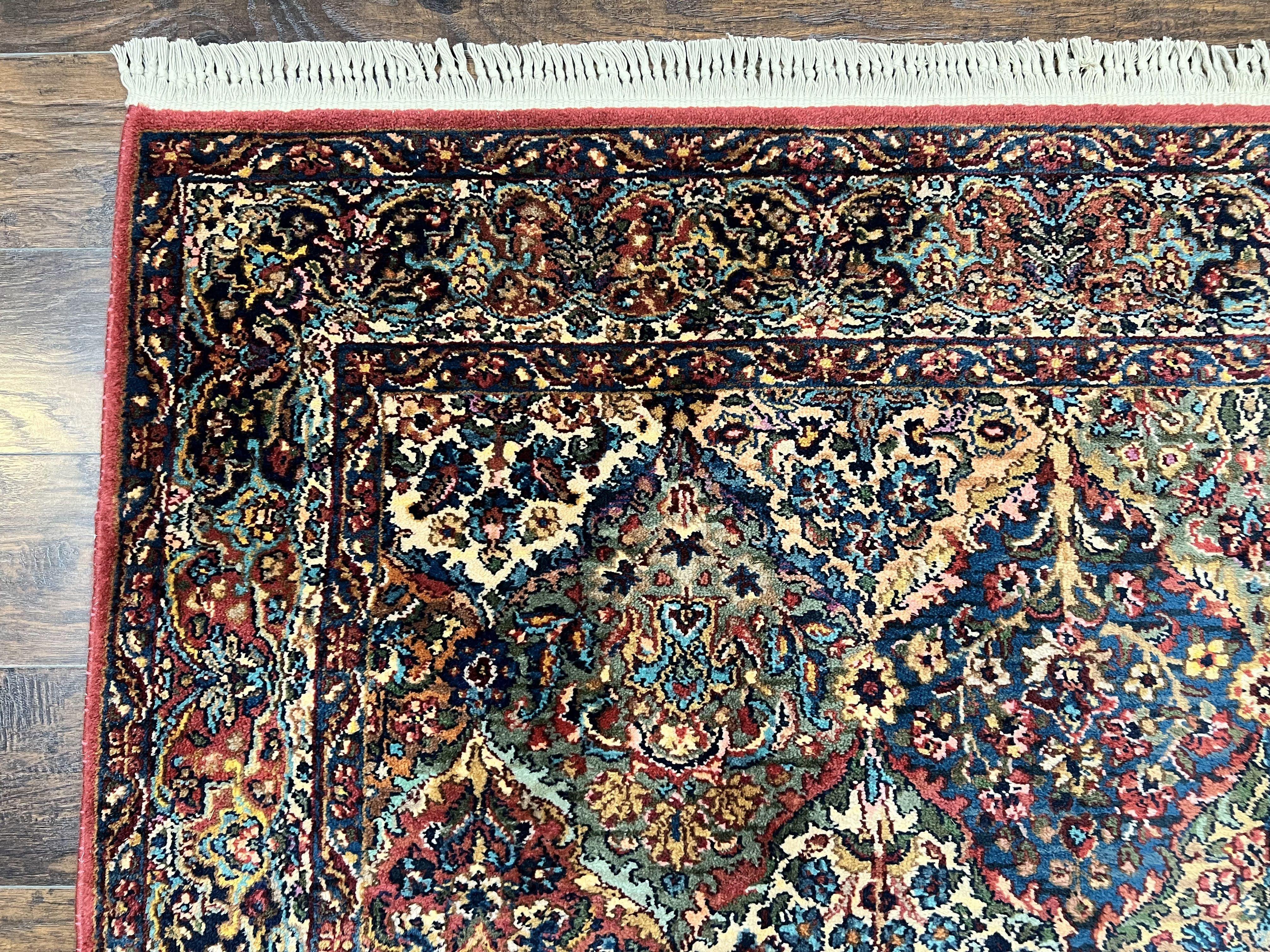 Karastan Multicolor Panel Kirman Rug #717, Wool Karastan Rug 5' 9" x 9', Vintage Multipanel Kirman, Original Karastan Collection 700 Series - Jewel Rugs