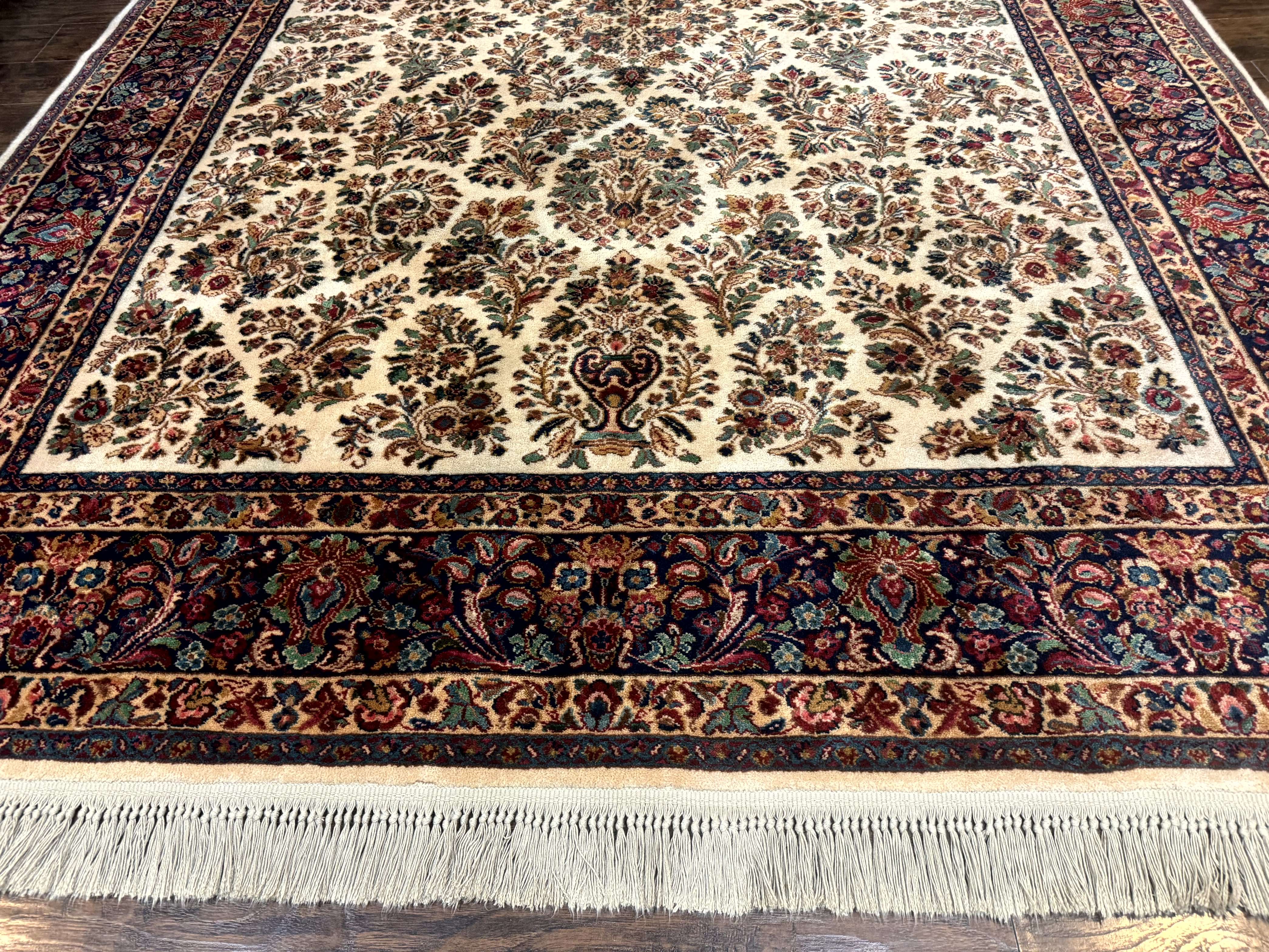 8.8 x 12 Karastan Ivory Sarouk Rug #760, Wool Pile, Vintage, Original 700 Series - Jewel Rugs