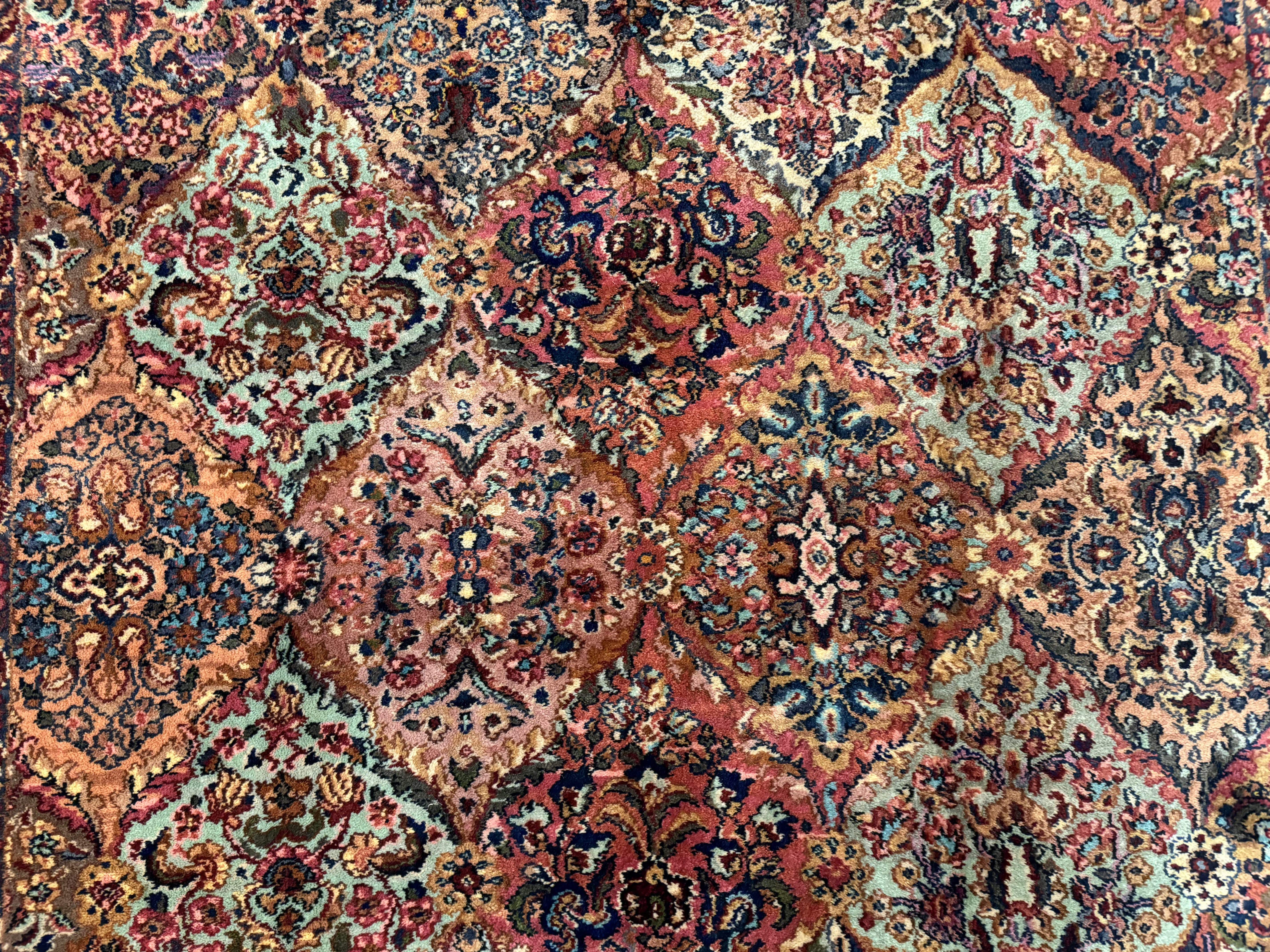 5.9 x 9 Karastan Rug Multicolor Panel Kirman #717, Original 700 Series, Wool - Jewel Rugs