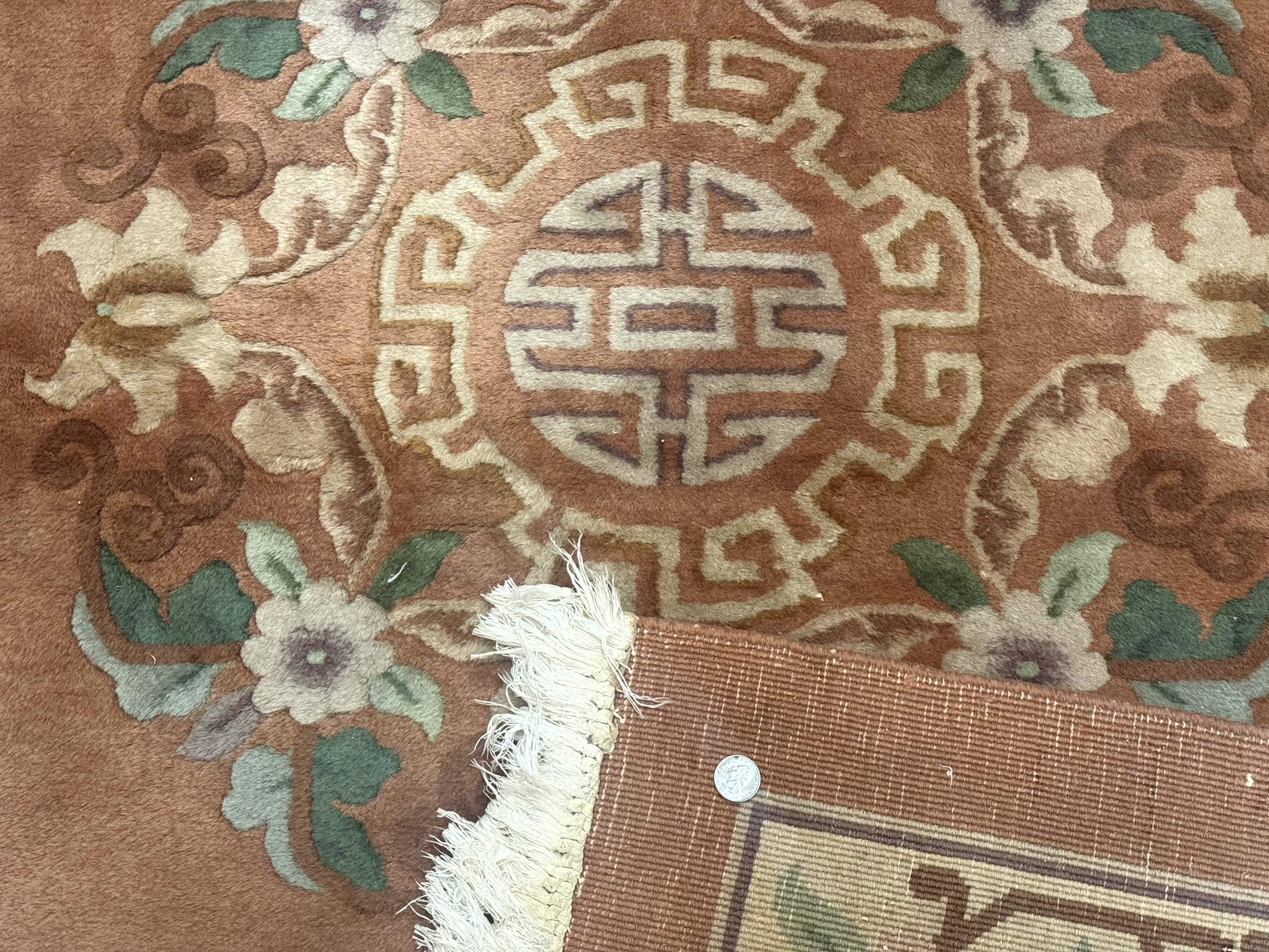 Chinese Wool Rug 9x12 – Apricot-Peach, Hand-Knotted Wool Vintage 90 Line Carpet - Jewel Rugs