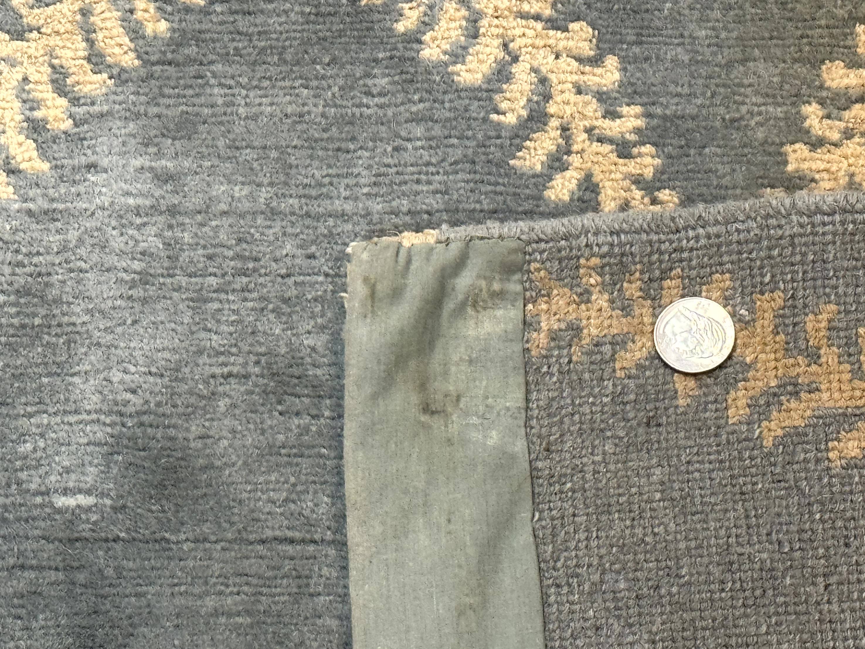 Modern Tibetan Area Rug 10x14 Wool Carpet Light Blue - Jewel Rugs