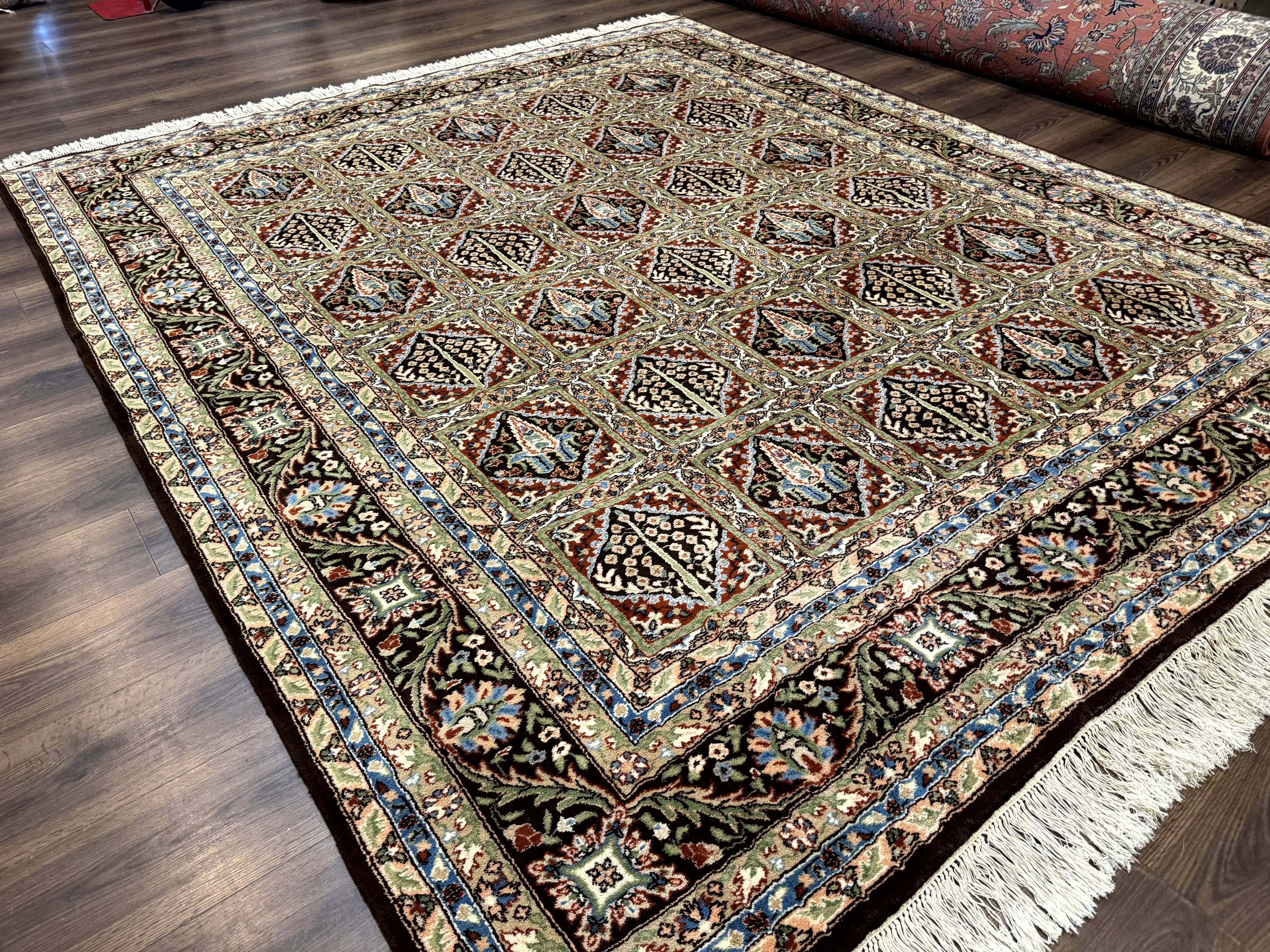 Sino Persian Rug 8x10, Panel Design, Brown, Multicolor, Wool, Cedar Trees - Jewel Rugs