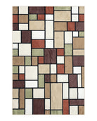 8x12 Modern Area Rug, Abstract Geometric Design 8 x 12 Area Carpet, Tan, Cream, Maroon, Nice USA 8x12 in Beige, Cream, Burgundy, Maroon, Tan - 2106L020