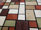 8x12 Modern Area Rug, Abstract Geometric Design 8 x 12 Area Carpet, Tan, Cream, Maroon, Nice USA 8x12 in Beige, Cream, Burgundy, Maroon, Tan - 2106L020