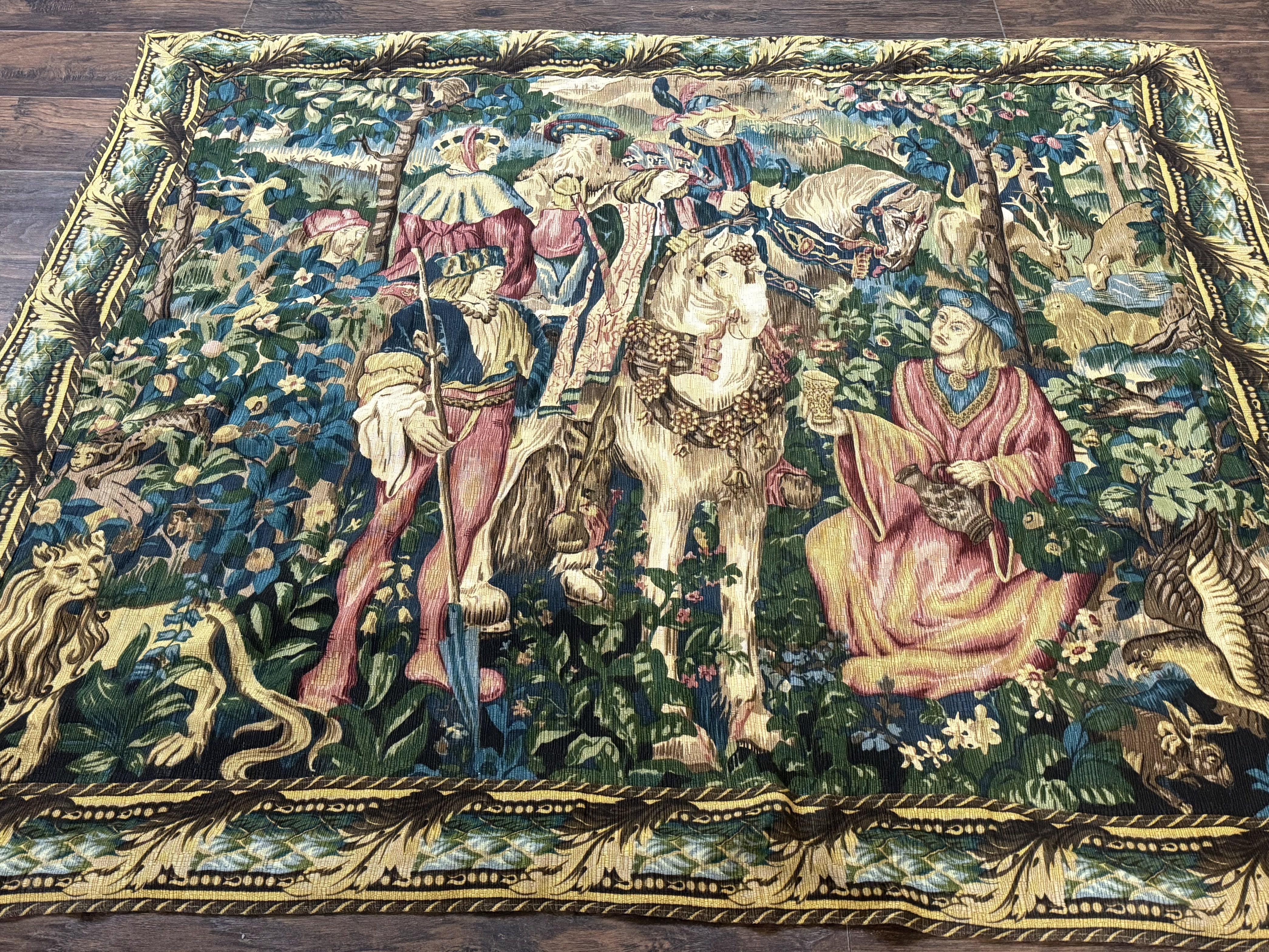 Vintage European Tapestry 5.5 x 8, The Royal Hunt - Jewel Rugs