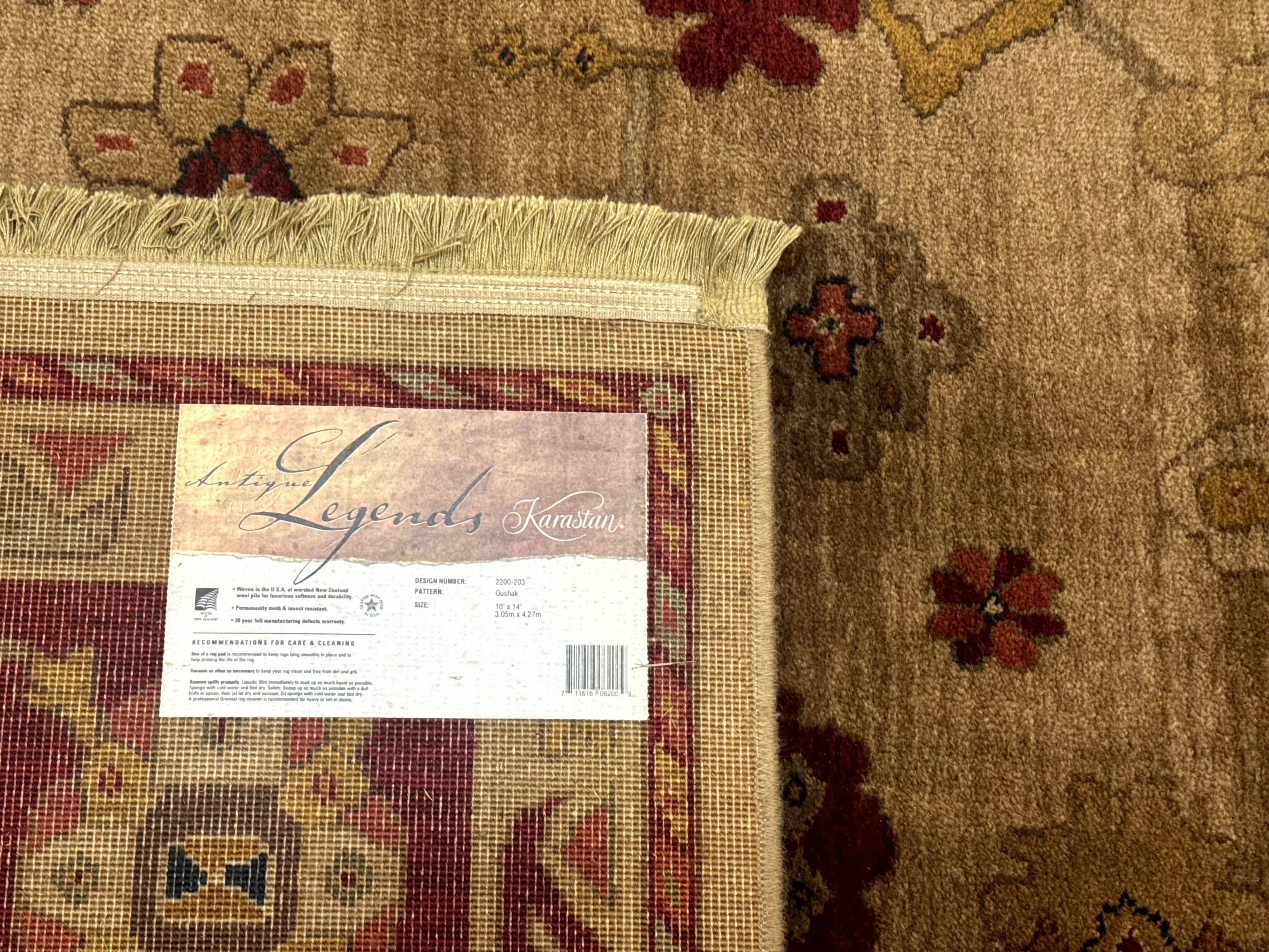 Karastan Rug 10x14, Antique Legends Oushak 2200-203, Vintage, Wool Pile - Jewel Rugs