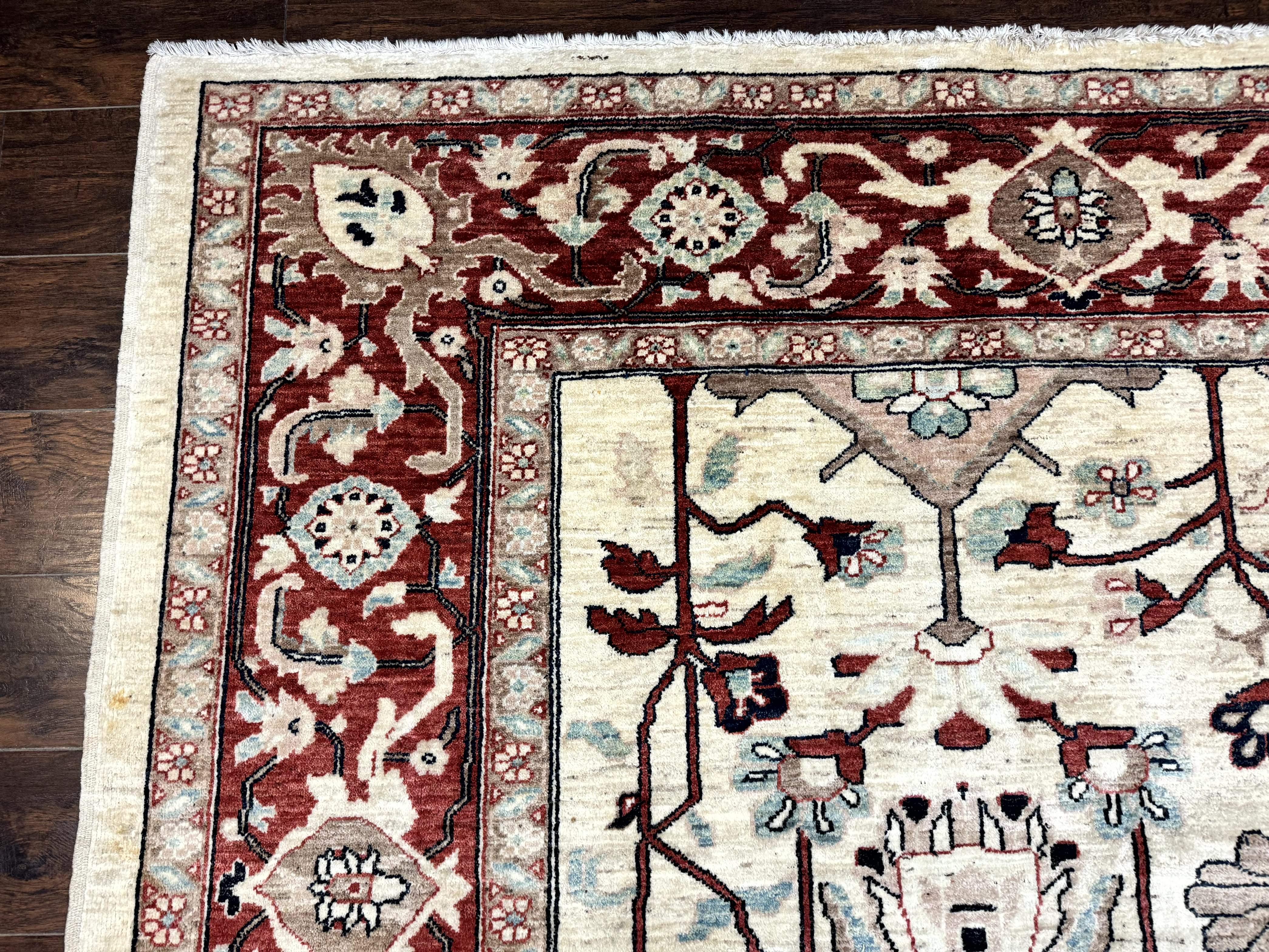 Peshawar Rug 10x14, Beige and Rust Red, Large Pak Persian Rug, Pakistani Rug - Jewel Rugs