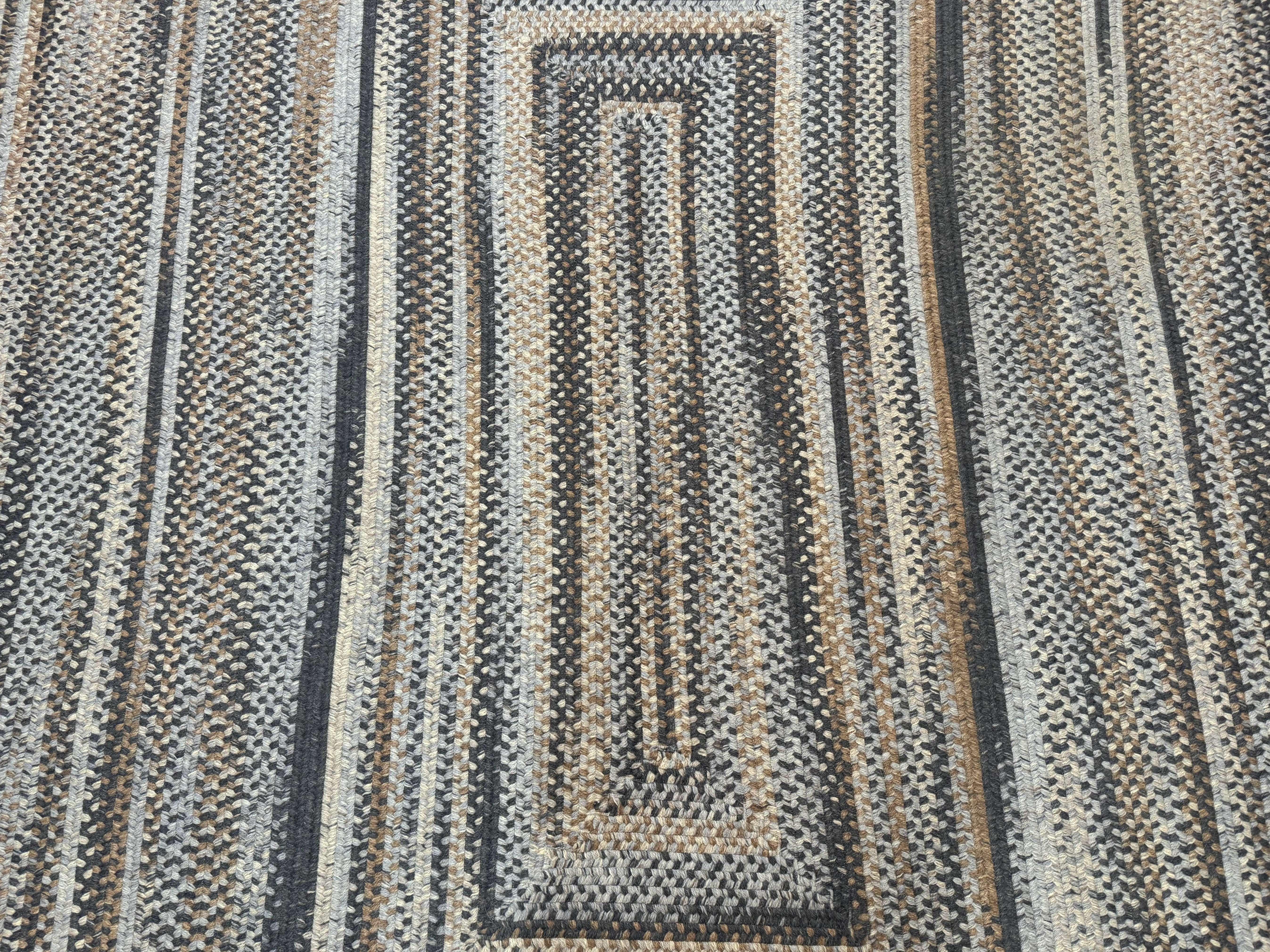 Large American Braided Rug 10x13, Multicolor, Vintage Braided Carpet, Rare Size - Jewel Rugs