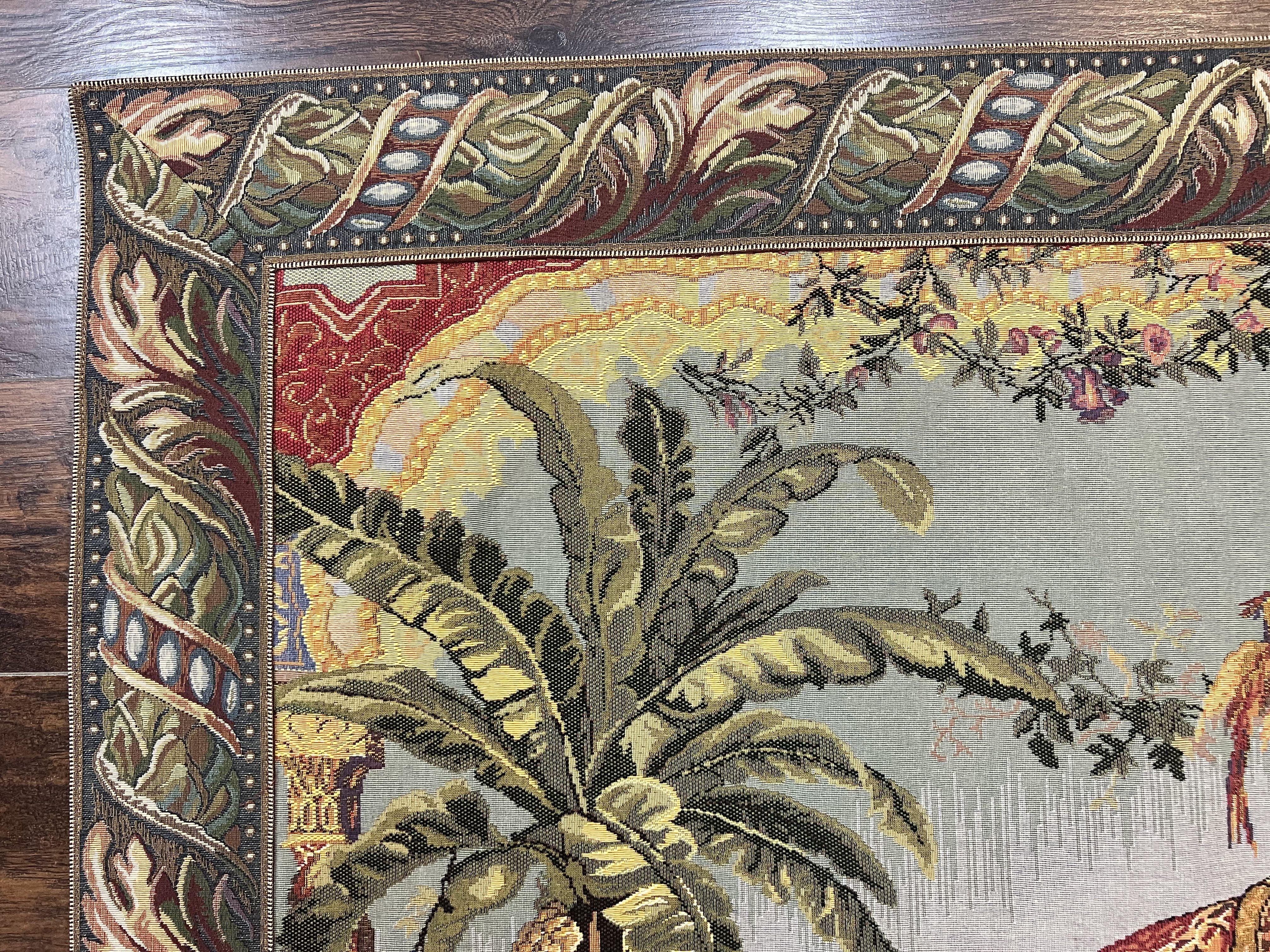 Vintage Tapestry 4 x 5.6, Adorned Elephant Pictorial - Jewel Rugs