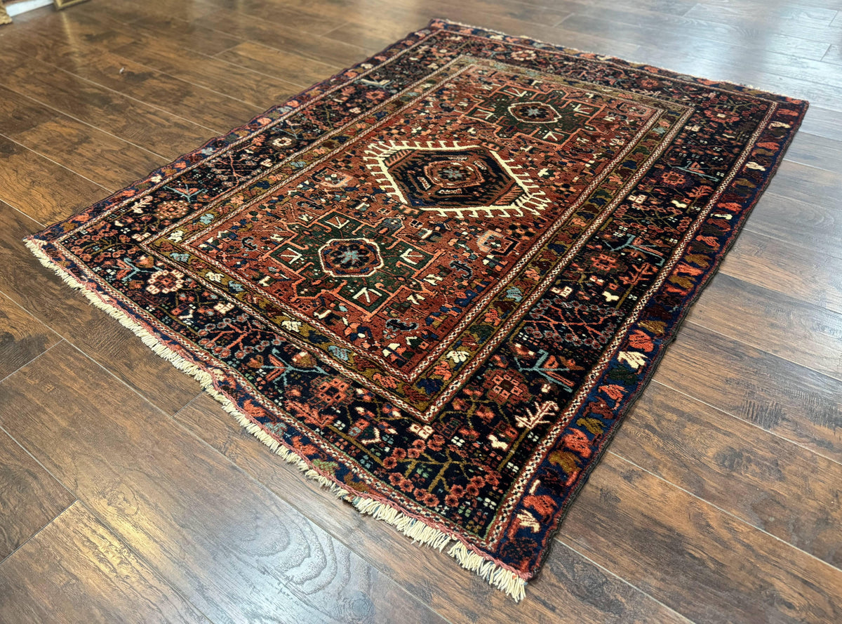 Jeweled Rug Antique Persian Karajeh Heriz Rug 5x6 – Jewel Rugs