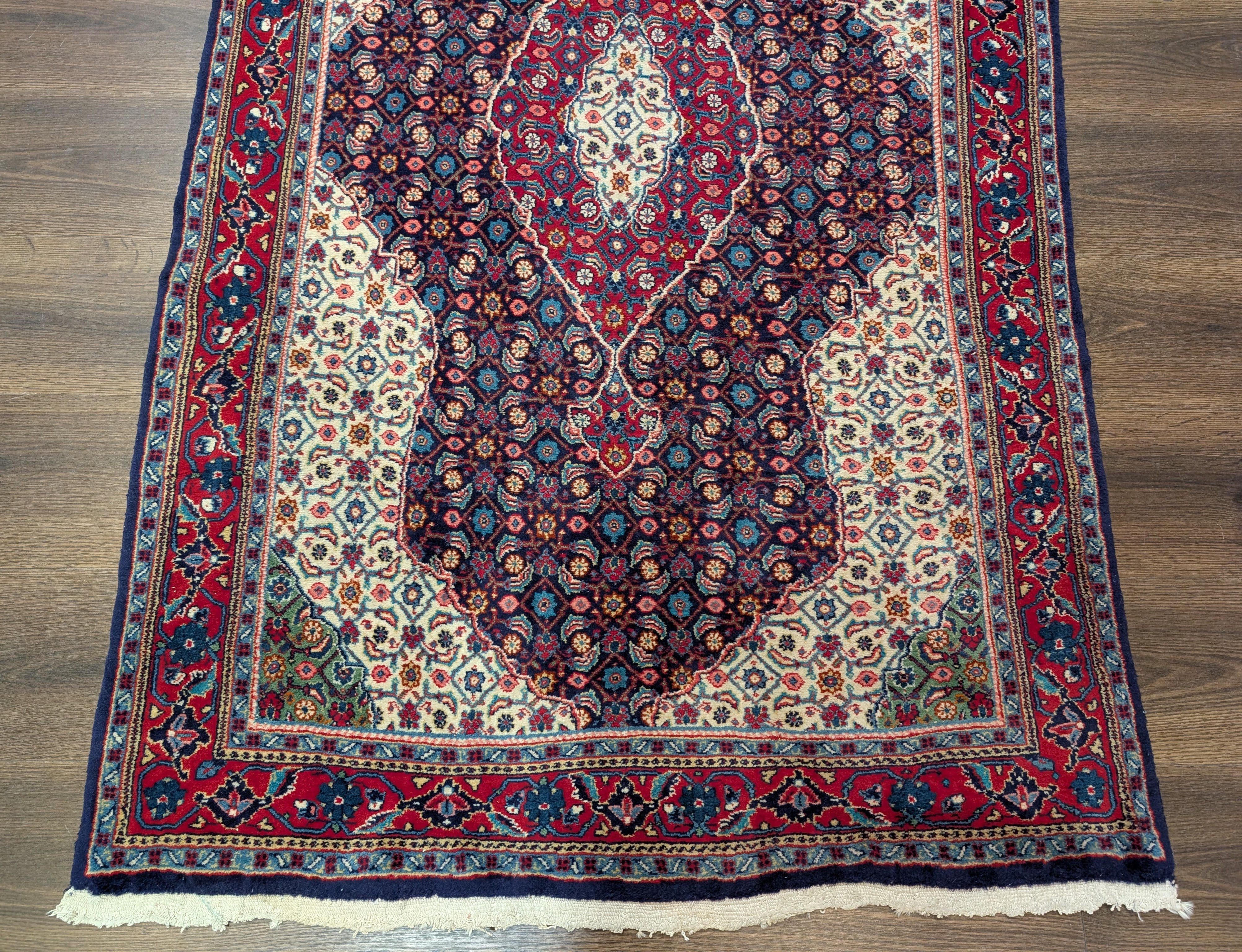 Persian Bidjar Rug 3.6 x 5.5, Navy Blue, Fine 210 KPSI, Hand Knotted - Jewel Rugs