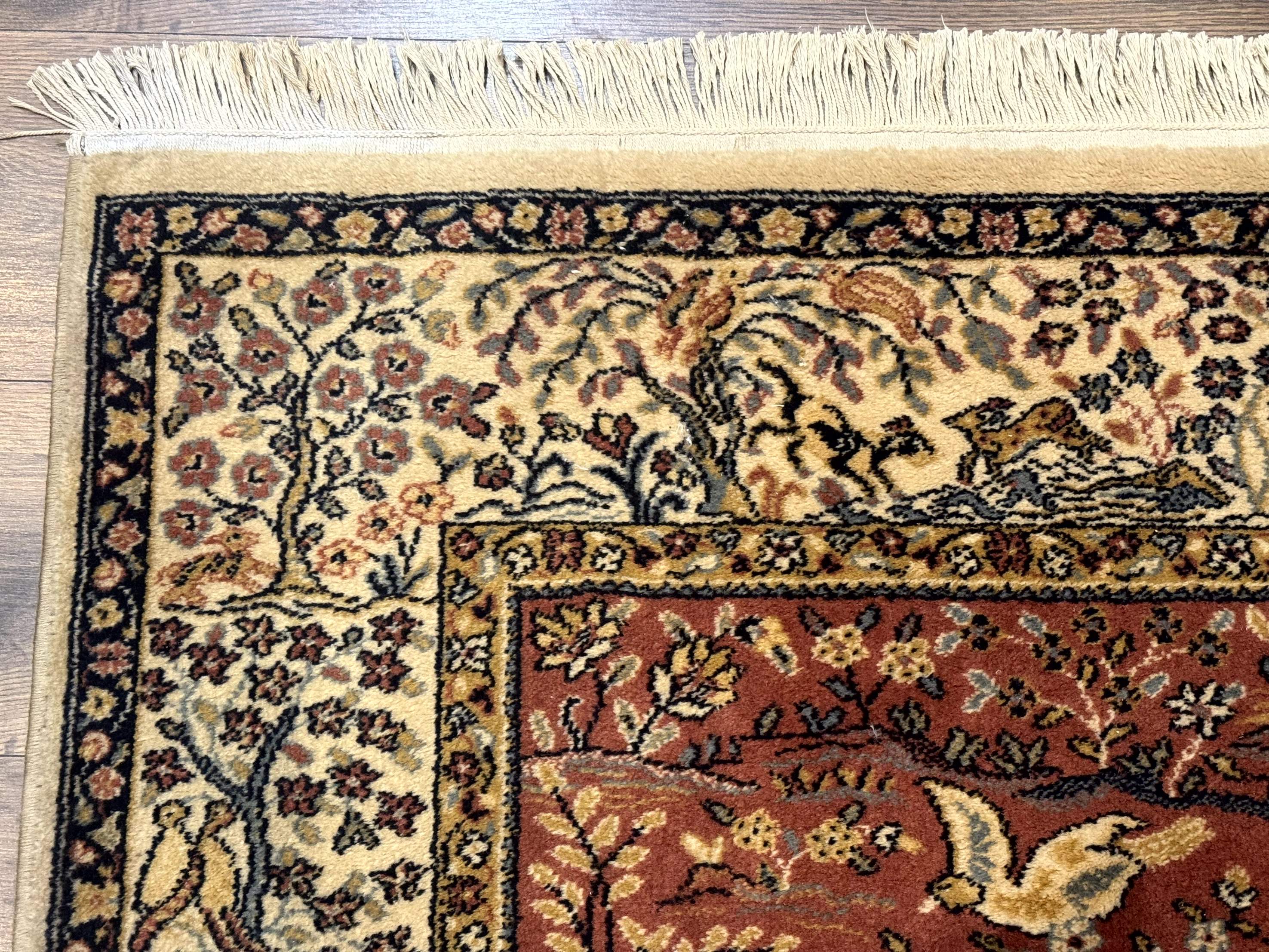 Persian Wool Rug 4x6, Tree of Life Animal Pictorials, Vintage, Power Loomed Ardakan Rug - Jewel Rugs