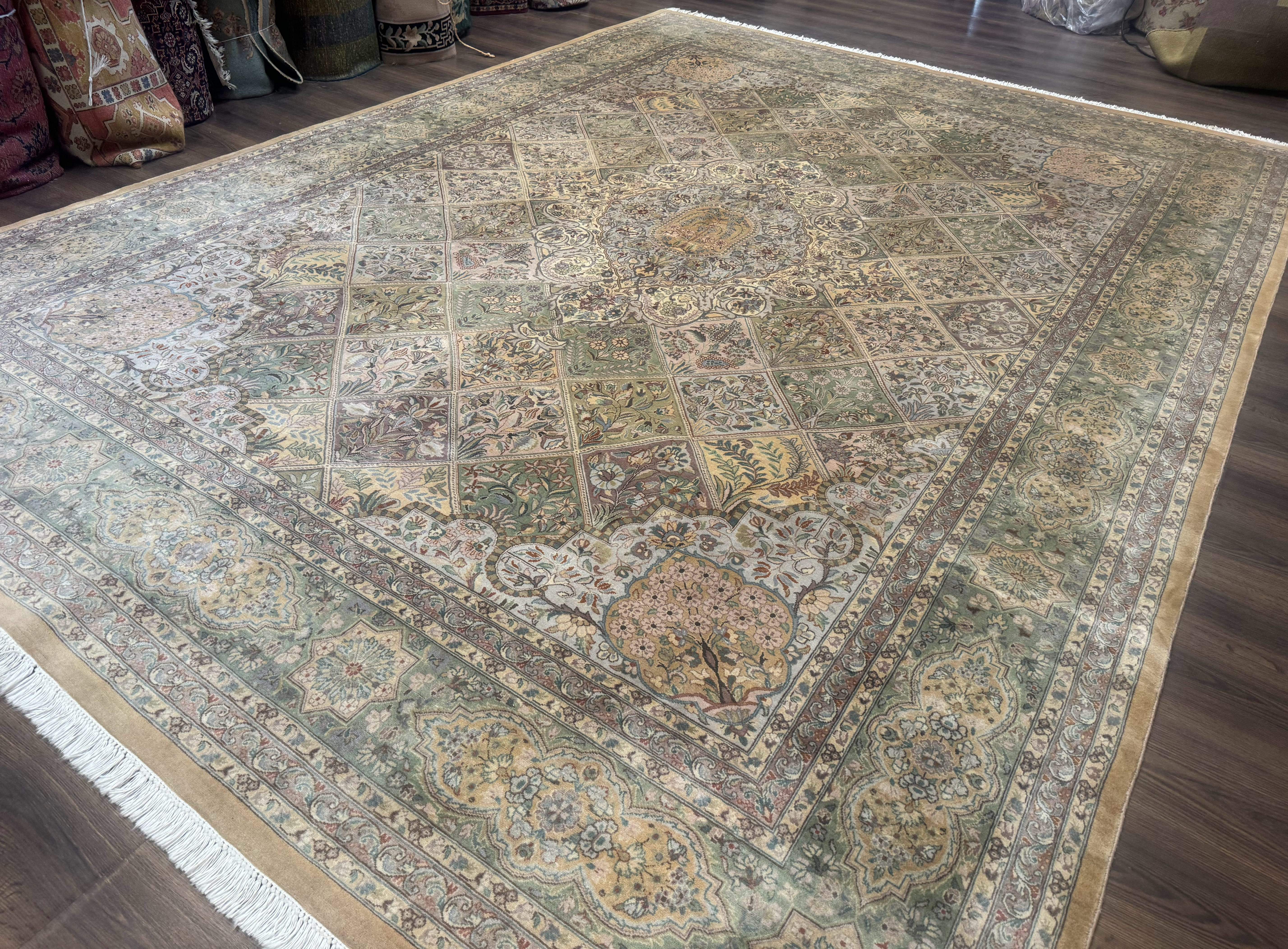 Pak Persian Rug 9x12, Diamond Panel Design, Fine 225 KPSI, Wool - Jewel Rugs