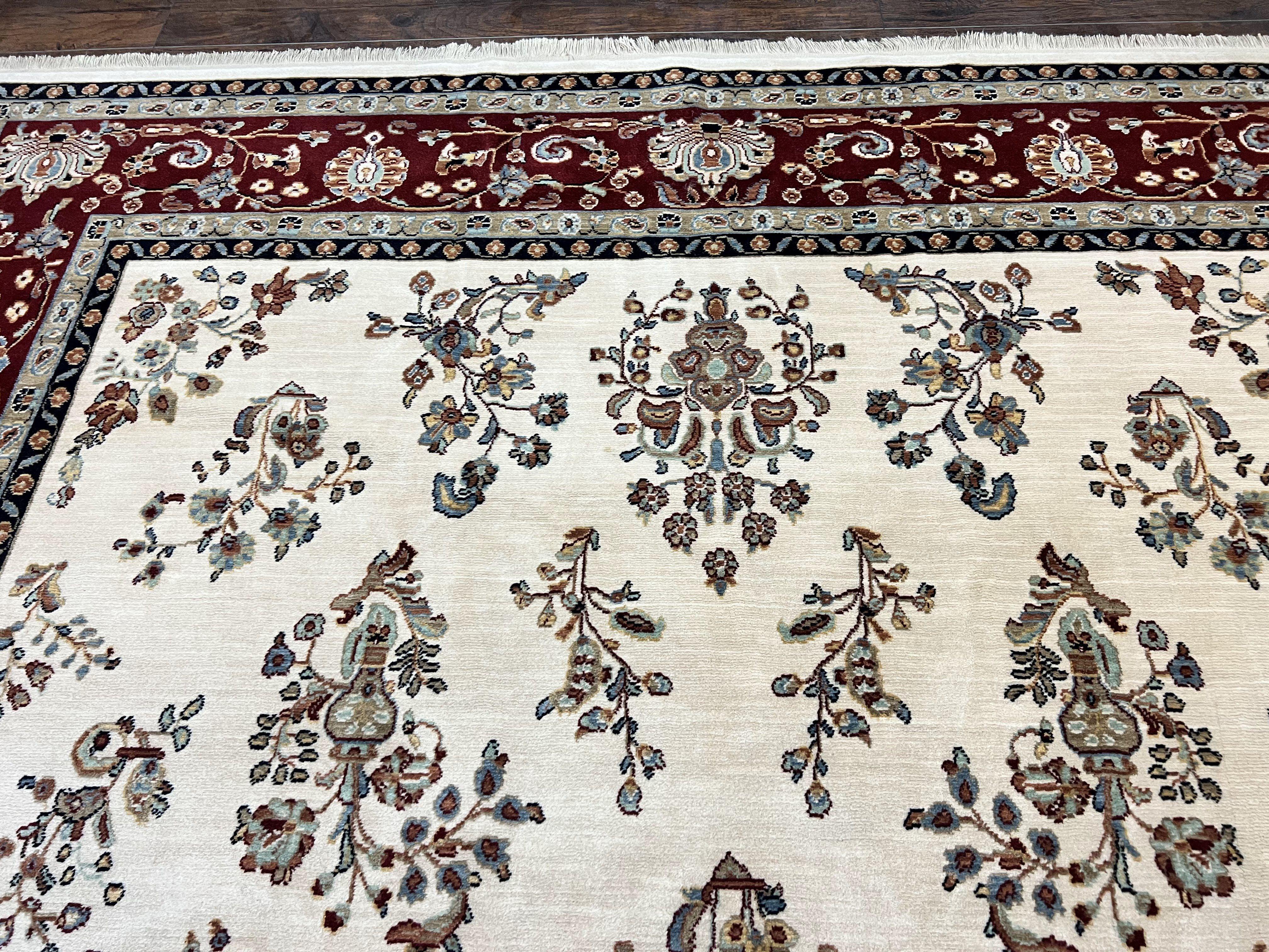 Karastan Rug 8.6 x 11.6, English Manor #2103, Ivory Floral Sarouk, Wool Karastan Carpet, Large Karastan Area Rug, Traditional Karastan Rug - Jewel Rugs