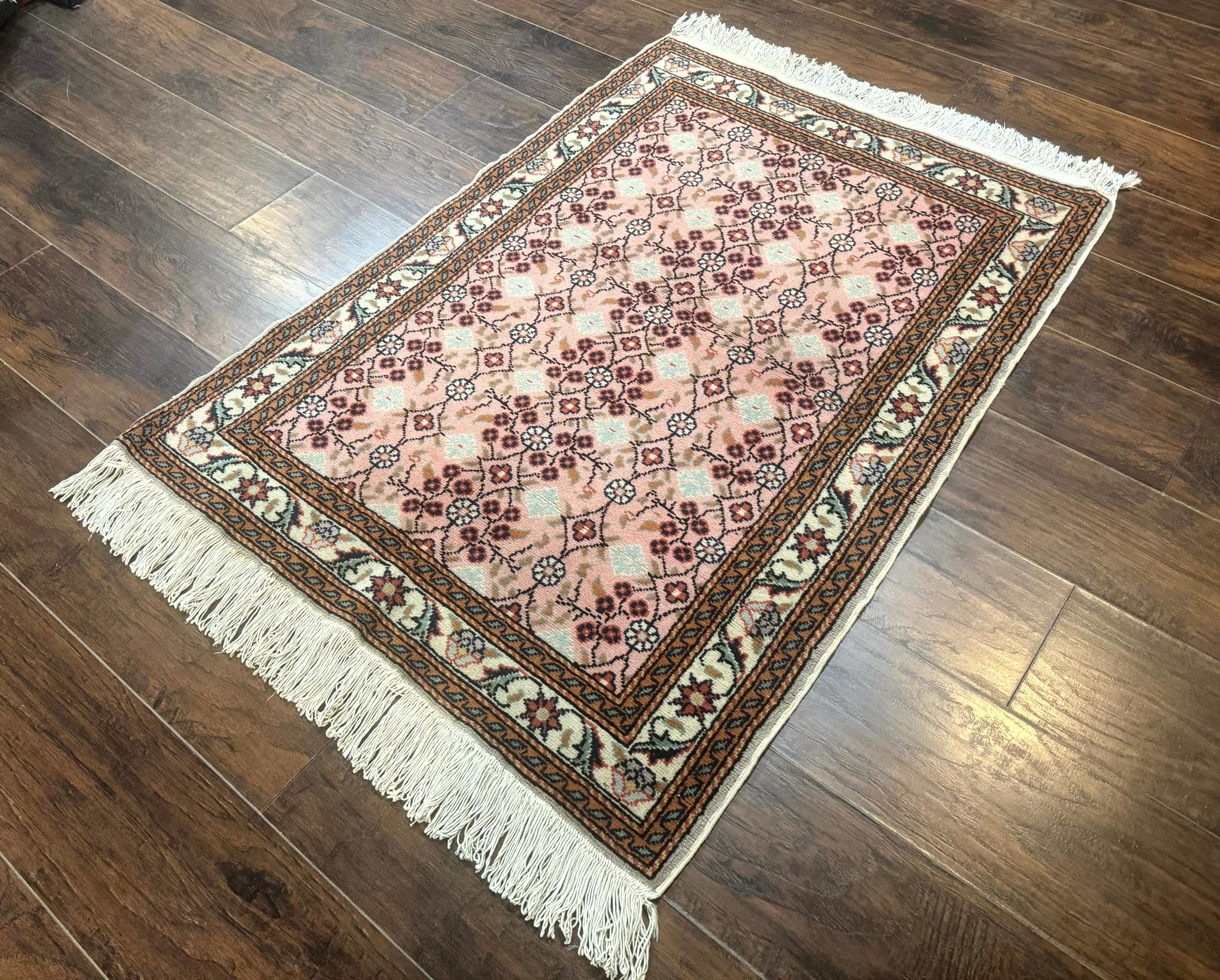 Turkish Sivas Rug 3x4, Pink, Handmade, Wool, Vintage - Jewel Rugs