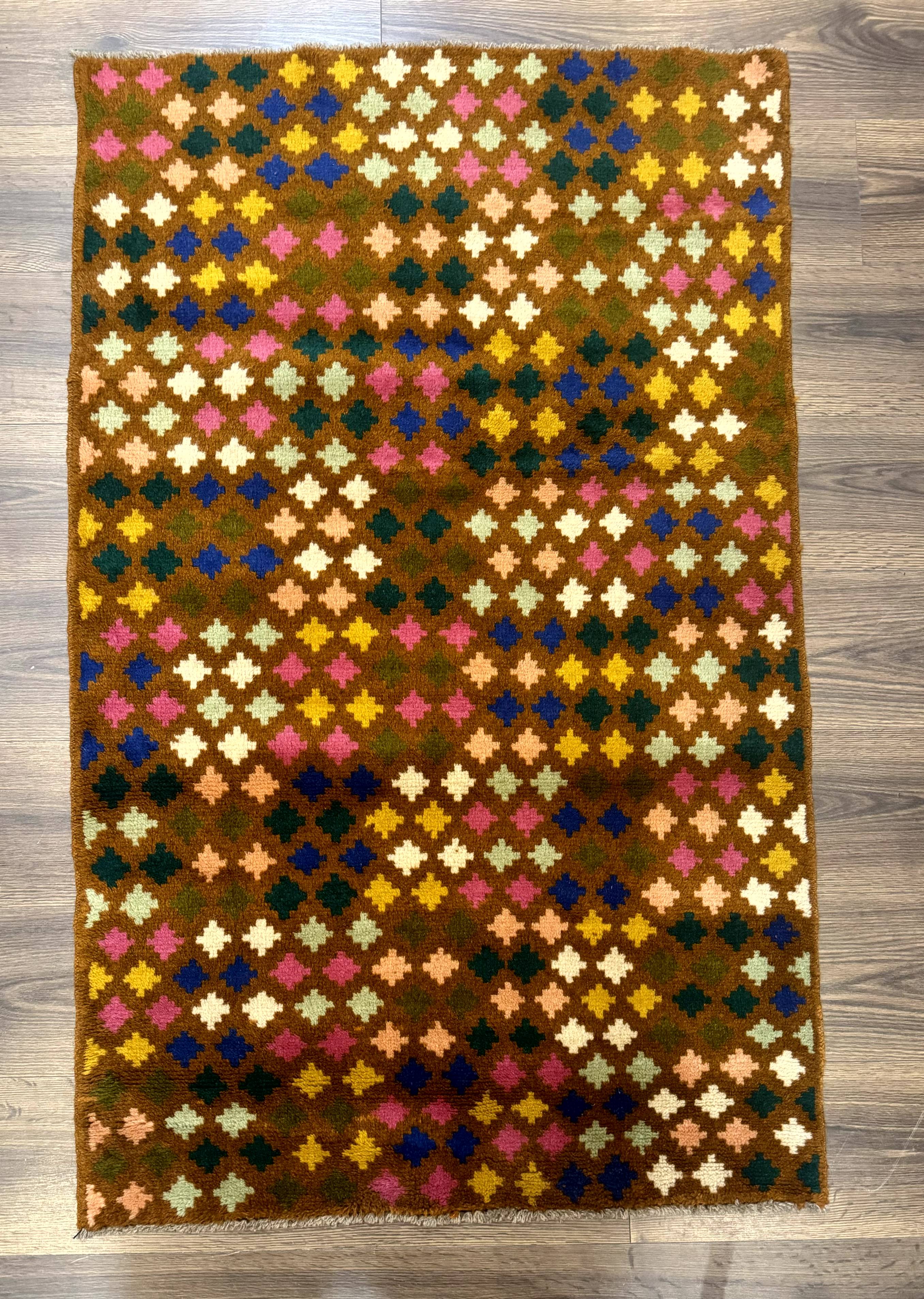 Afghan Balouch Rug 3x5, Multicolor, Vintage, Wool, Handmade - Jewel Rugs