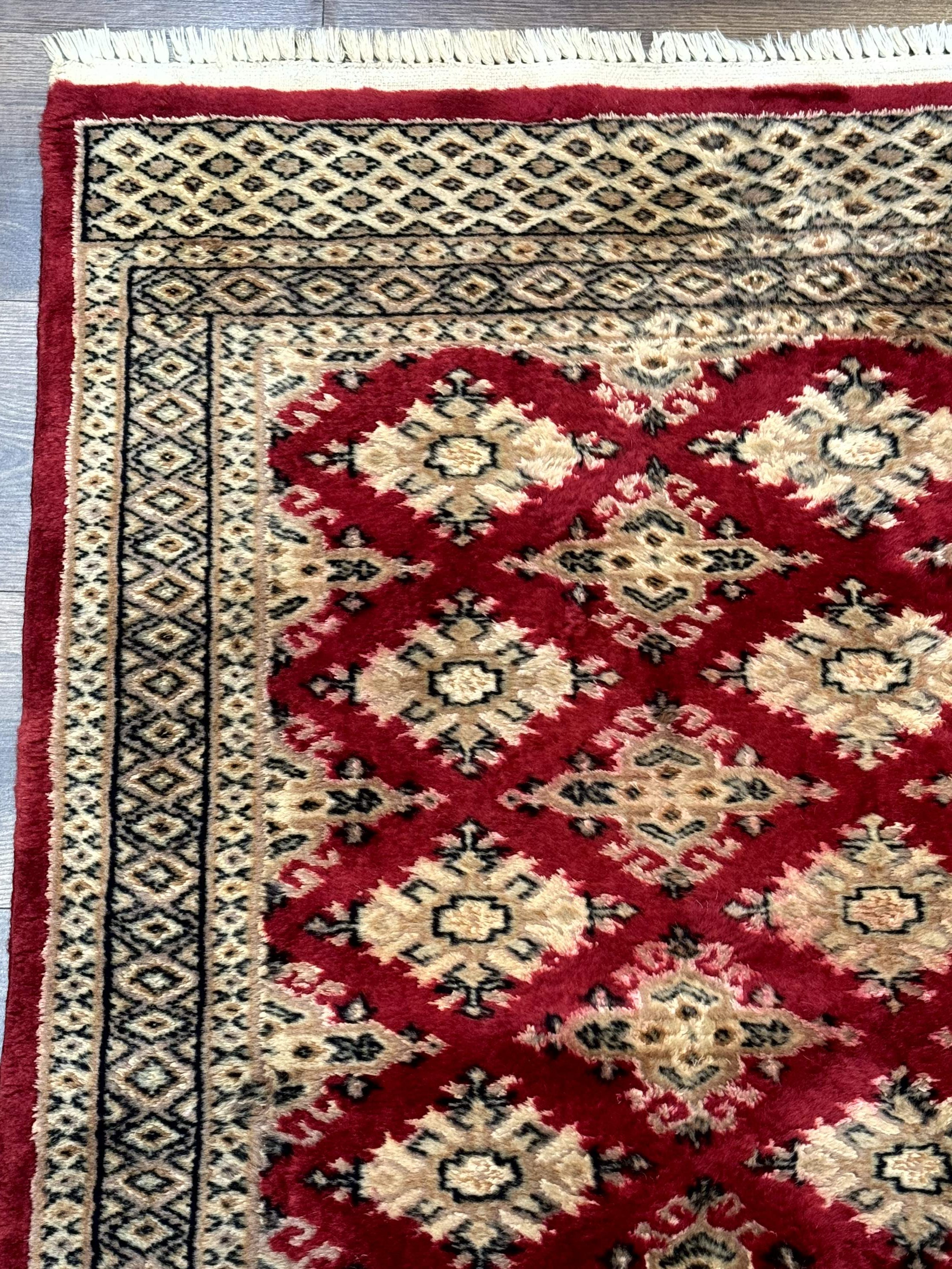 Pakistani Runner Rug 2.8 x 7.6, Red Turkoman Bokhara Runner - Jewel Rugs