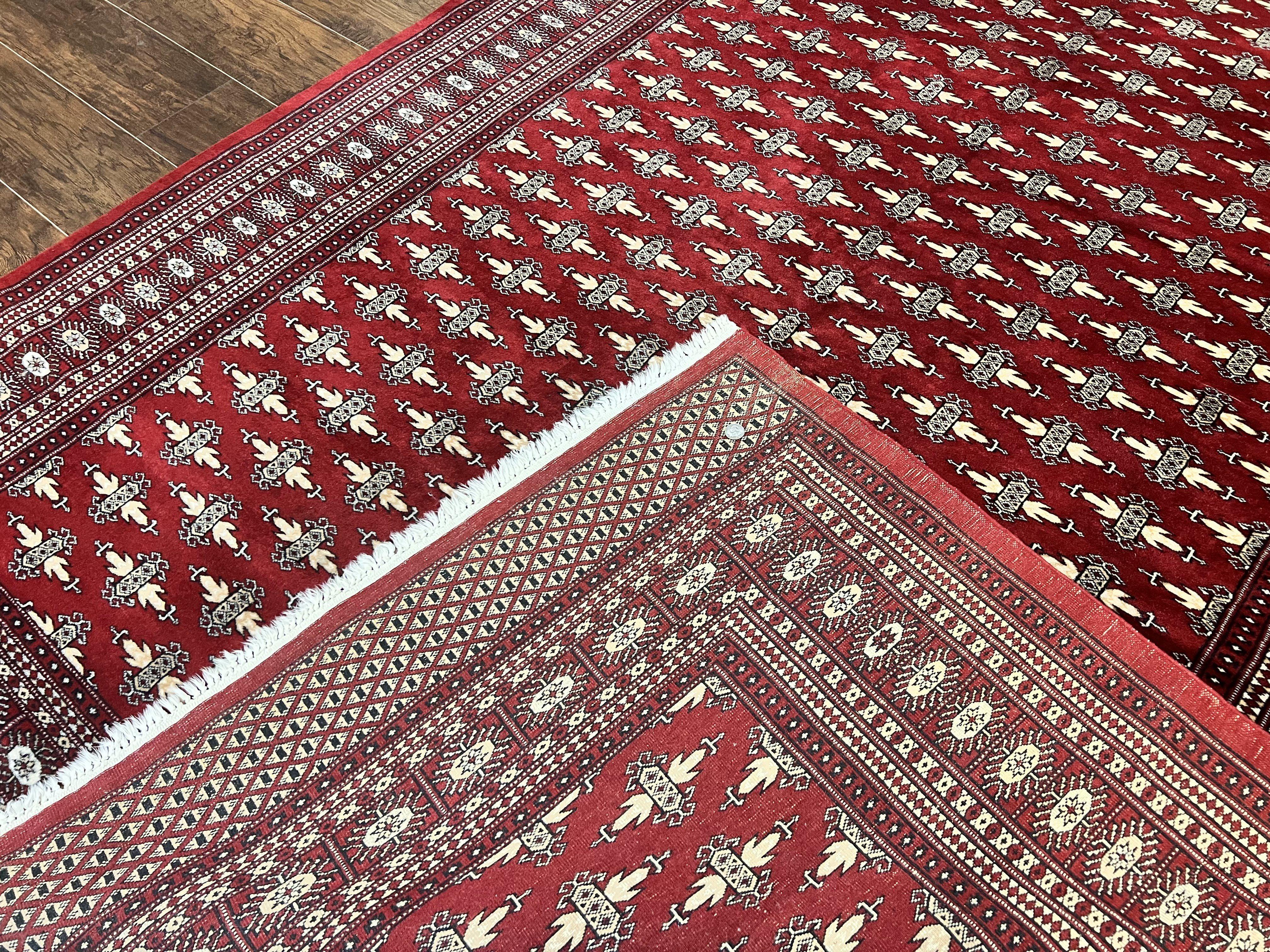 Pakistani Turkoman Bokhara Rug 6x9, Fine Wool Vintage Hand Knotted Handmade Yamud Oriental Carpet 6 x 9, Red Turkoman Rug, Tribal Rug - Jewel Rugs