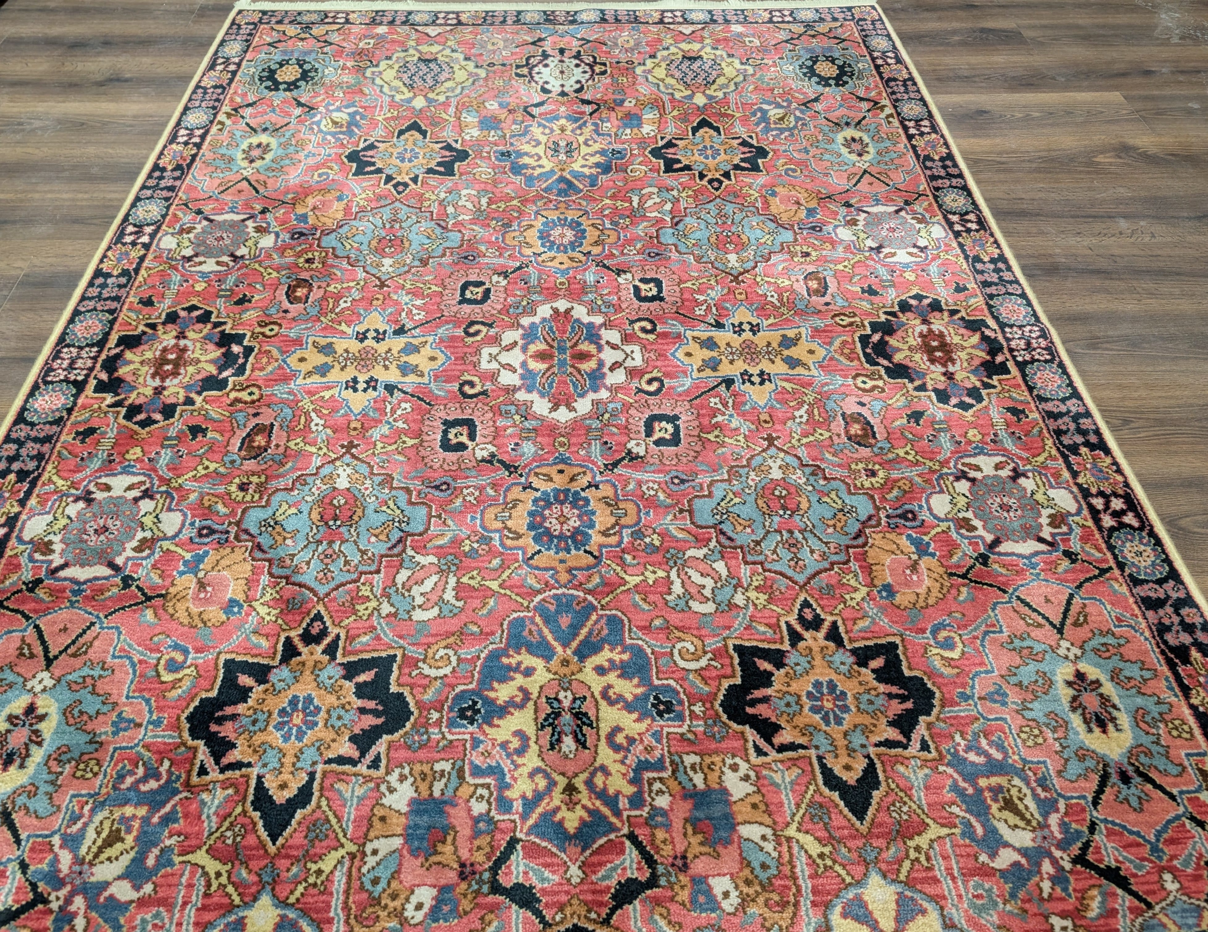 Karastan Rug 5.8 x 9 Williamsburg Kirman Vase #557, Vintage Discontinued Wool Karastan Area Rug - Jewel Rugs