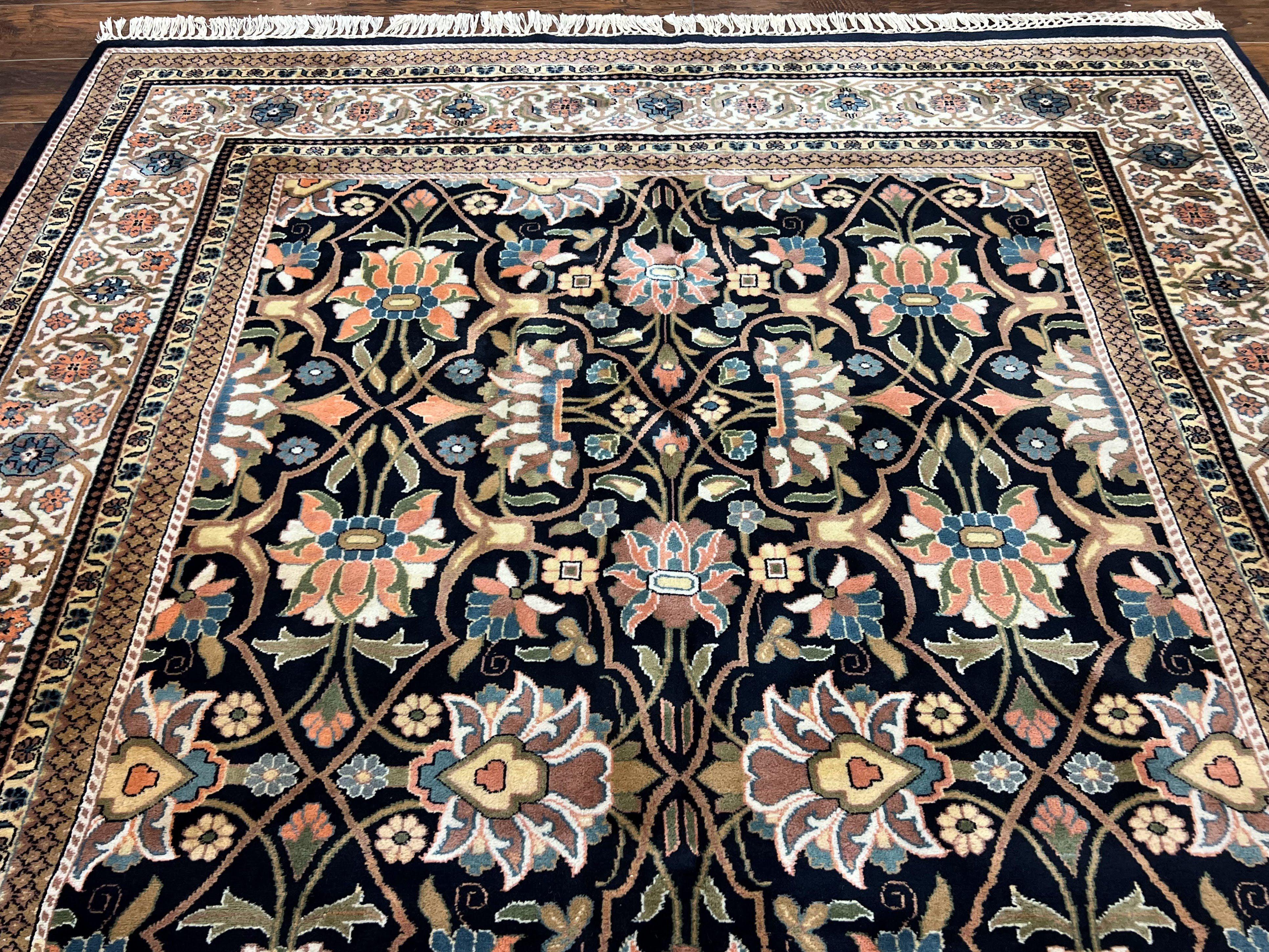 Indo Persian Bidjar Rug 6x10, Vintage Handmade Wool Carpet, Allover Pattern - Jewel Rugs