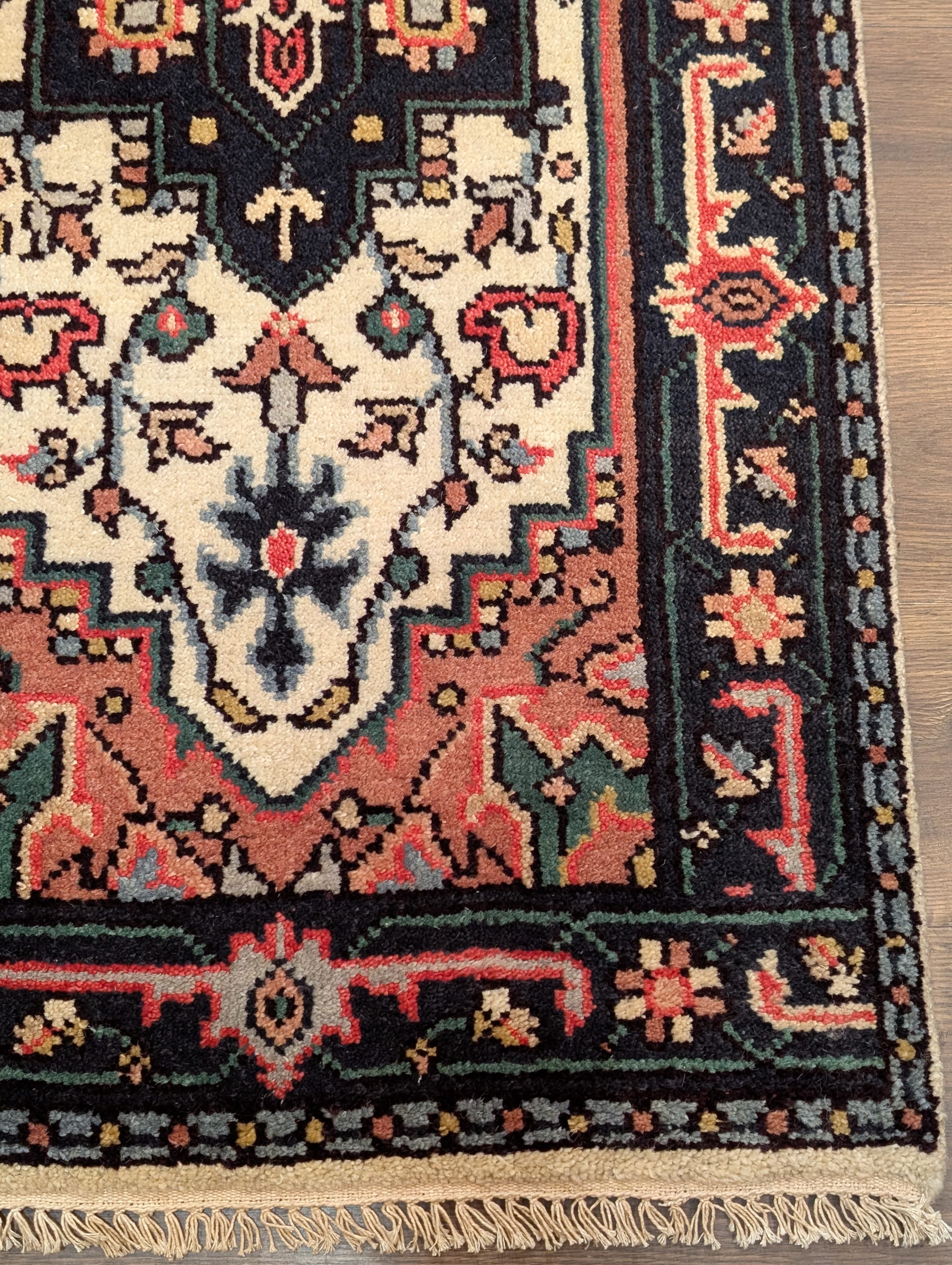 Indo Persian Heriz Serapi Runner 2.7 x 16, Vintage Wool Runner - Jewel Rugs