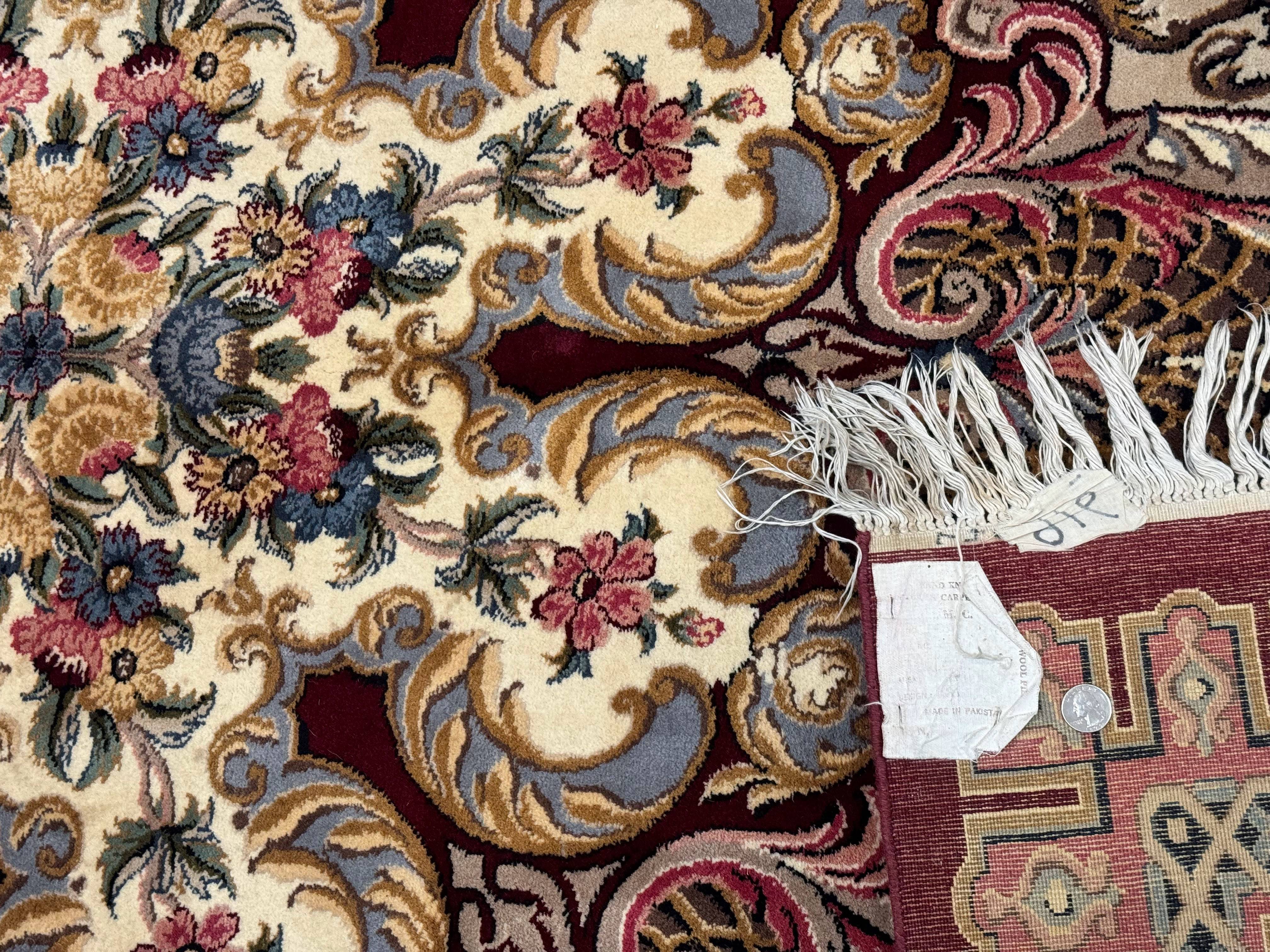Wonderful Aubusson Rug 10x14, Red Maroon, Elegant, Fine 200 KPSI - Jewel Rugs