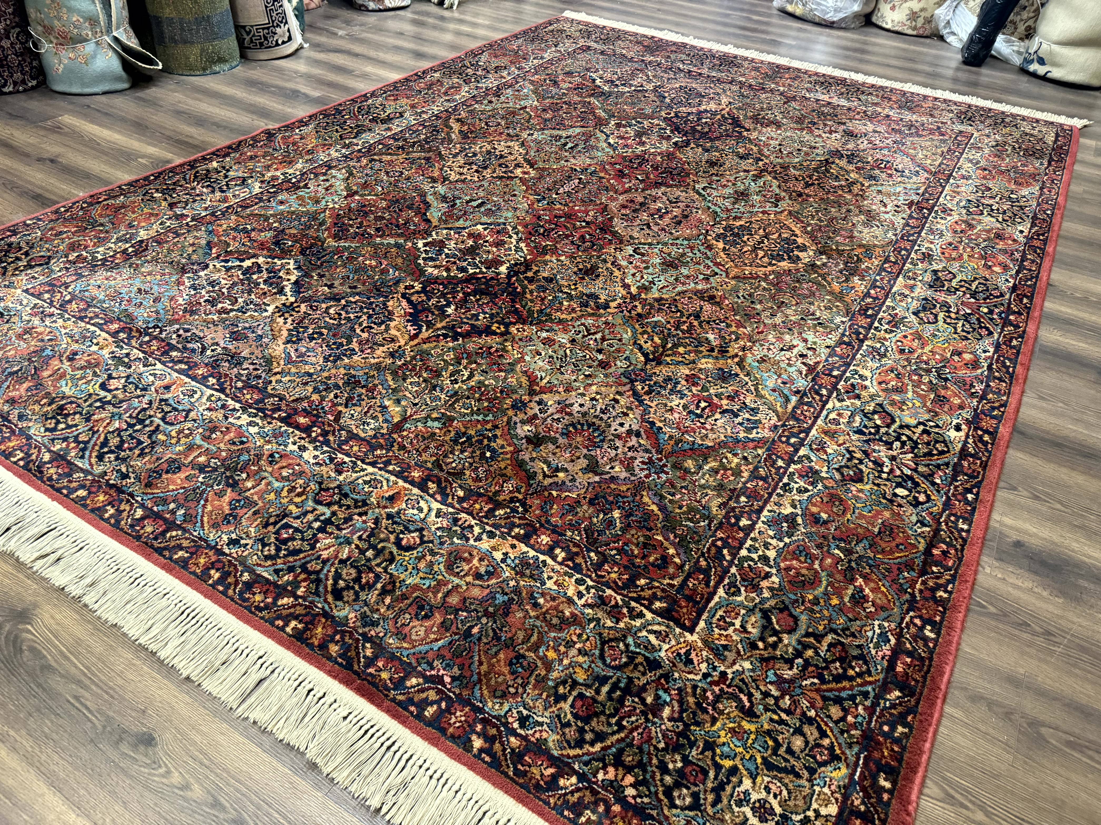 8.8 x 12 Karastan Multicolor Kirman Rug #717 - Vintage Wool Carpet - Jewel Rugs