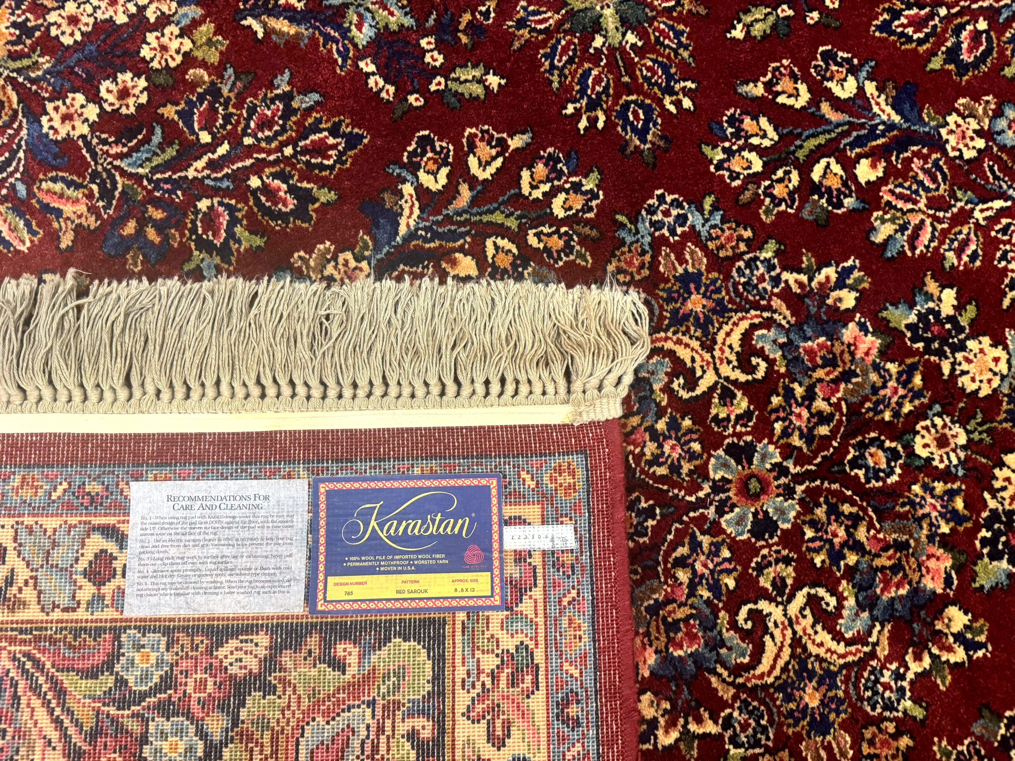 Karastan Rug 8.8 x 12 Red Sarouk #785 - Jewel Rugs