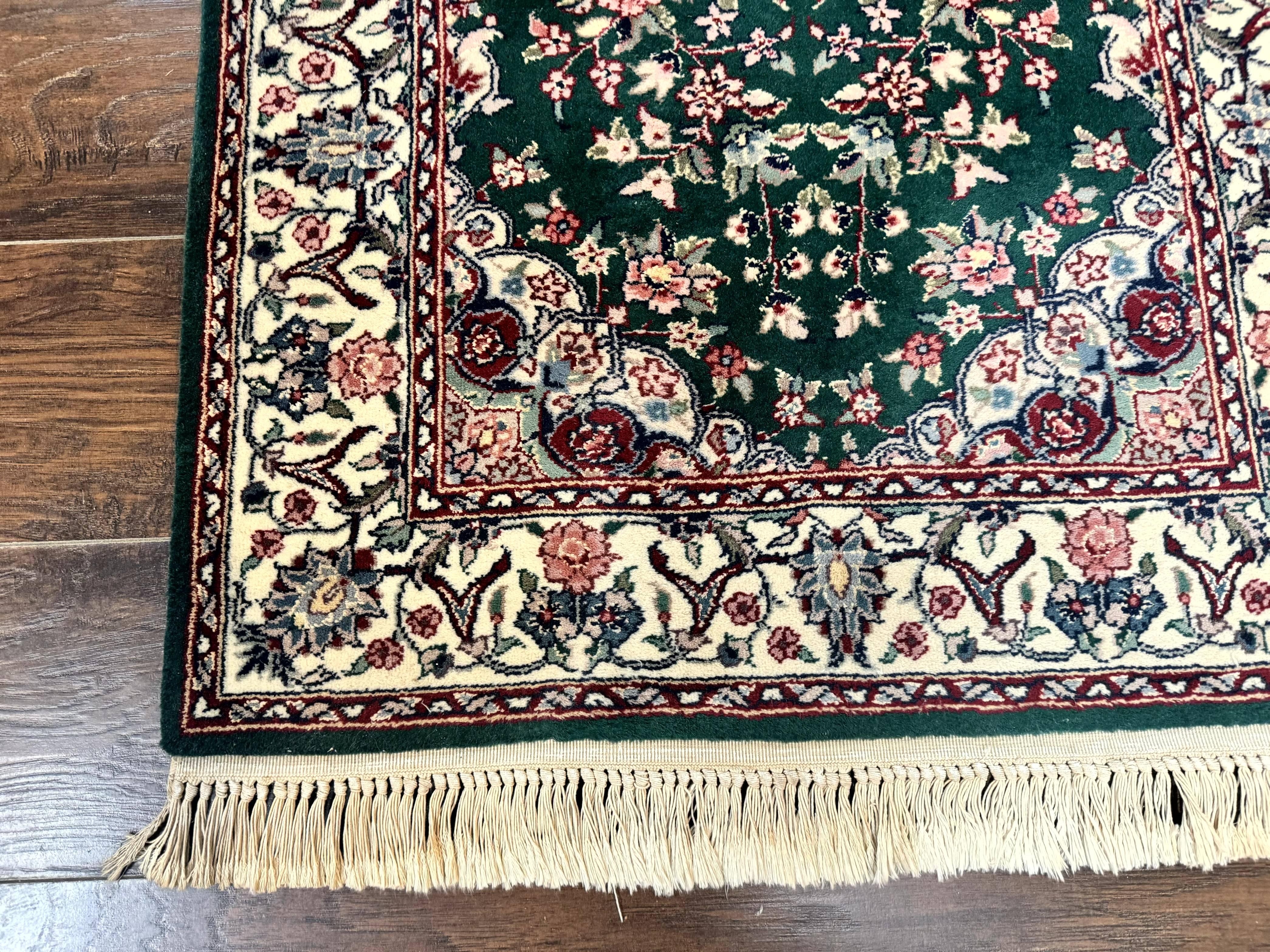 Sino Persian Runner Rug 2.7 x 12, Floral Allover, Dark Green