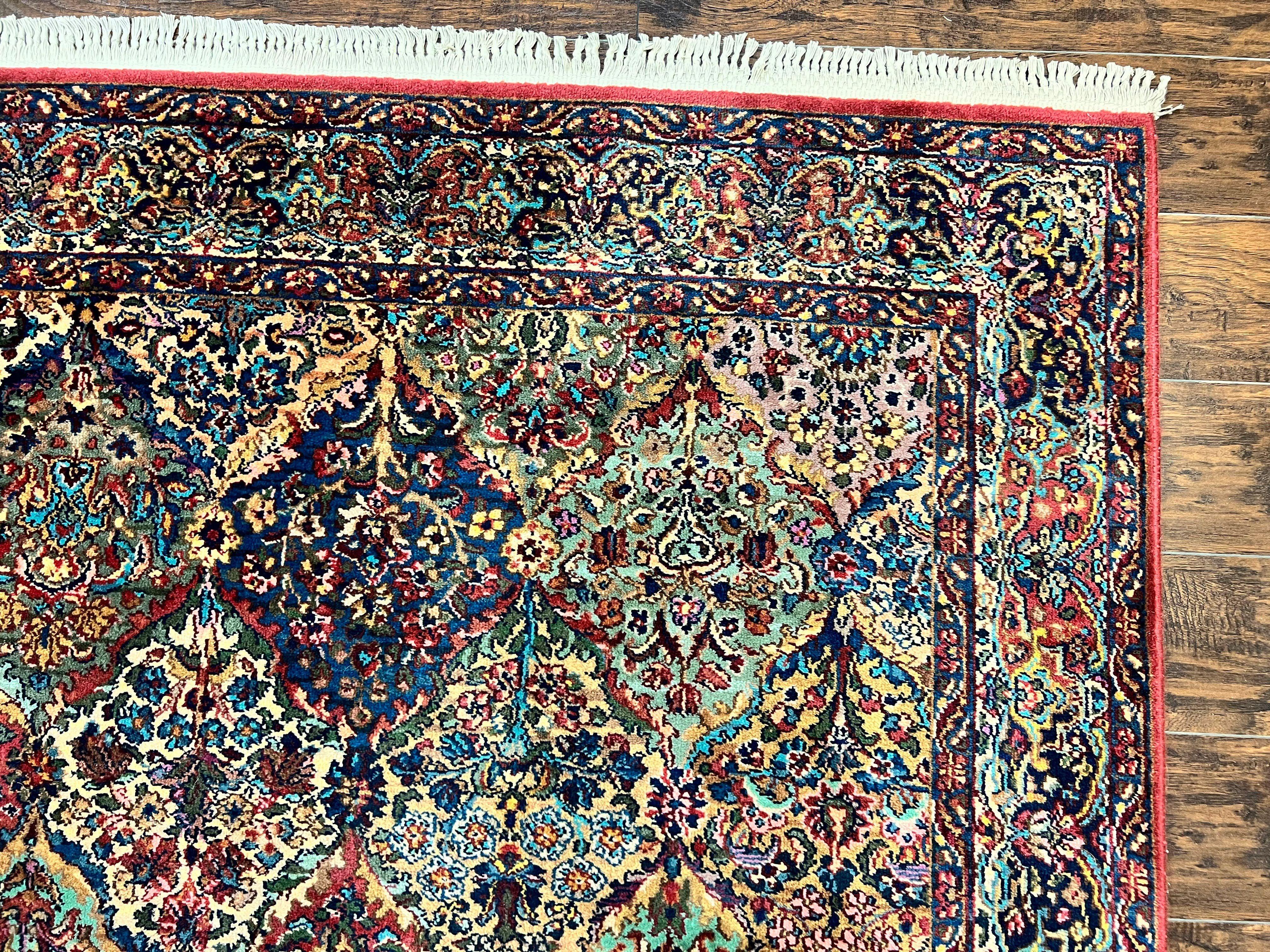 Karastan Multicolor Panel Kirman Rug #717, Wool Karastan Rug 5' 9" x 9', Vintage Multipanel Kirman, Original Karastan Collection 700 Series - Jewel Rugs