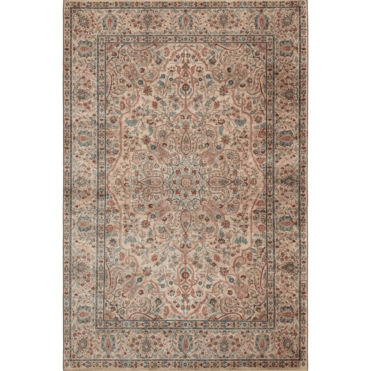 Karastan Rug 5.9 x 9, Tabriz Medallion #900-909, Samovar Teawash, Wool ...
