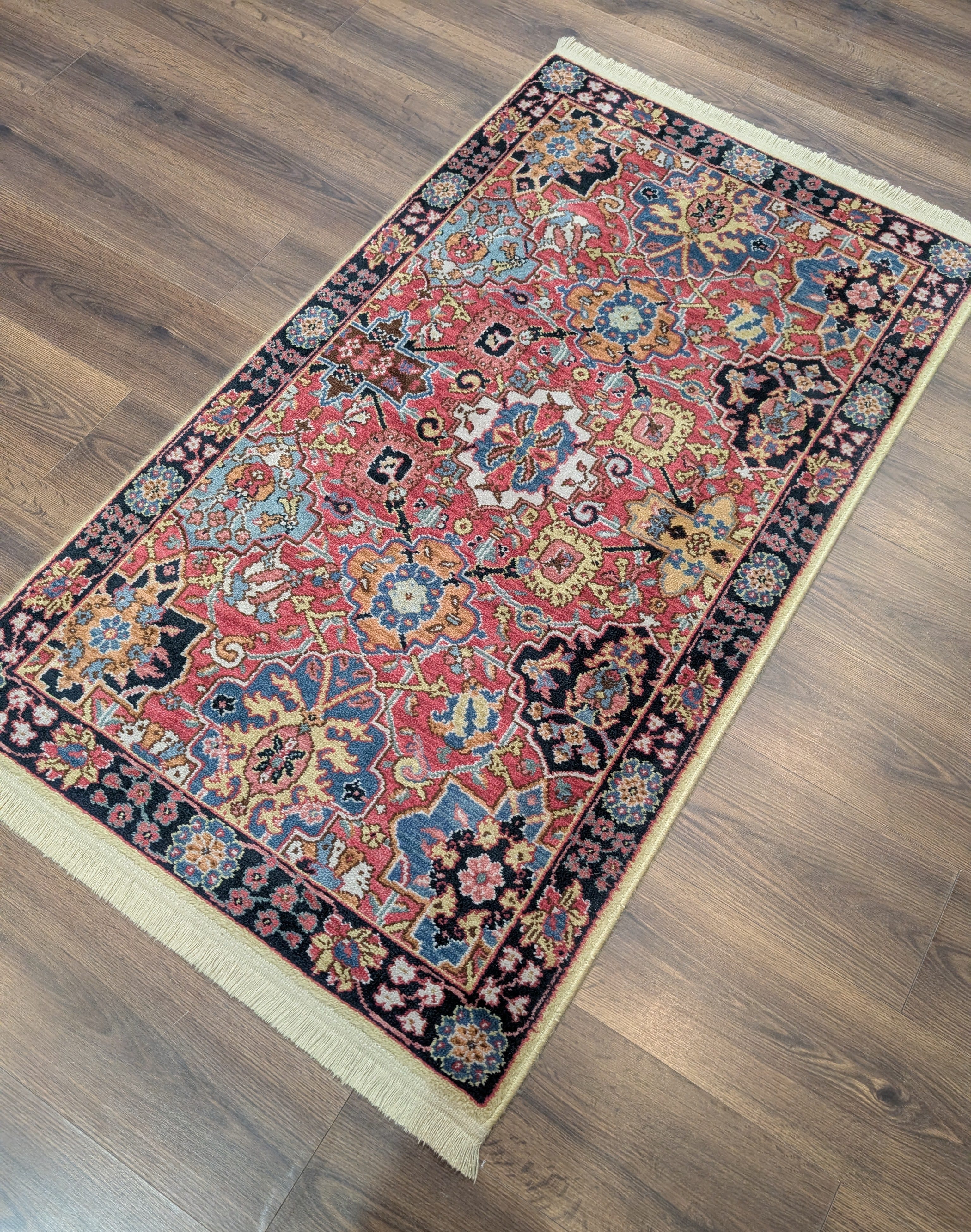 3x5 Karastan Rug, Williamsburg Kirman Vase #557, Vintage Discontinued Wool Carpet - Jewel Rugs