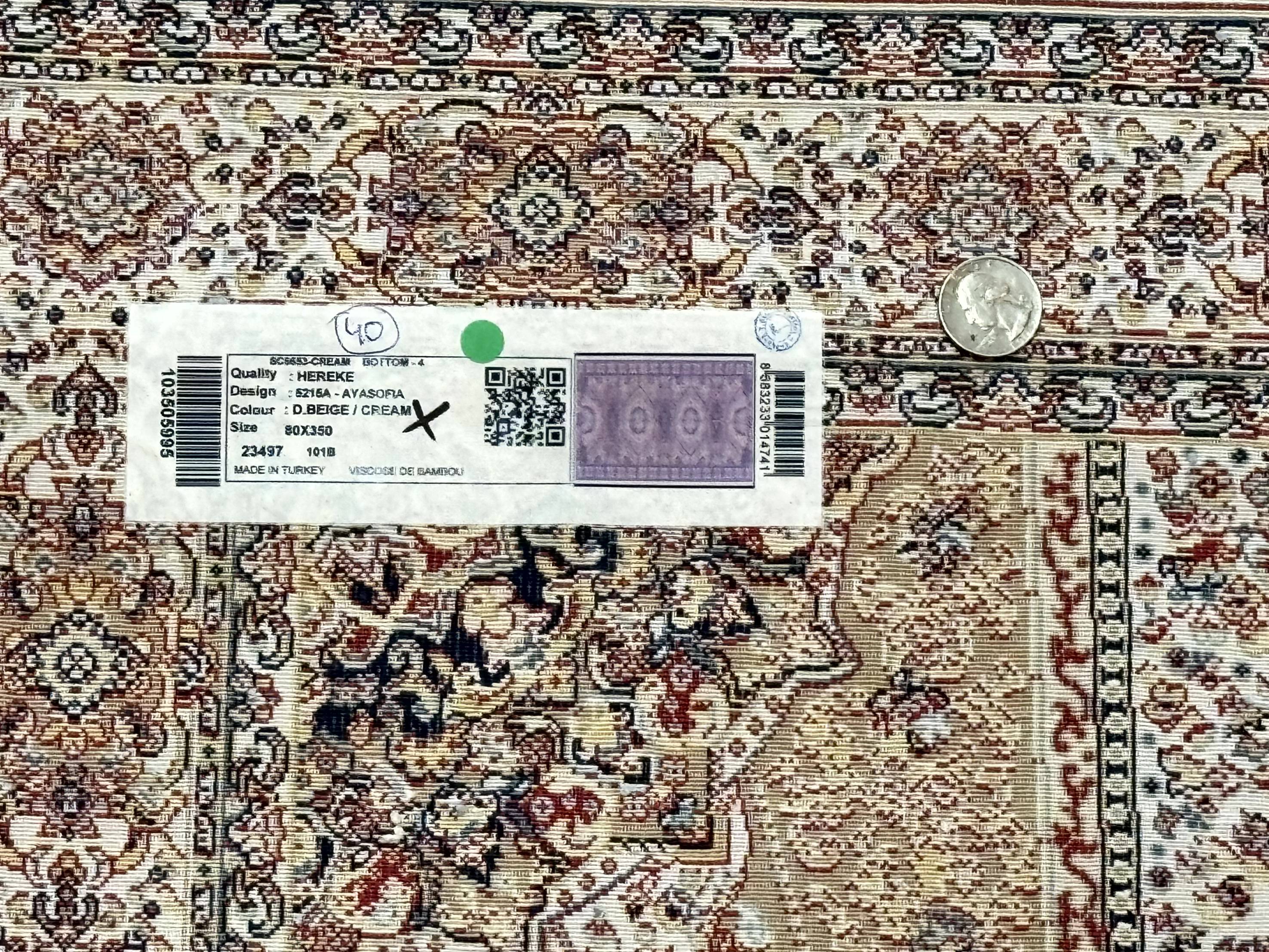 Turkish Silk Runner Rug 2.6 x 12, Hereke Mamluk Runner, Bamboo Silk, New - Jewel Rugs