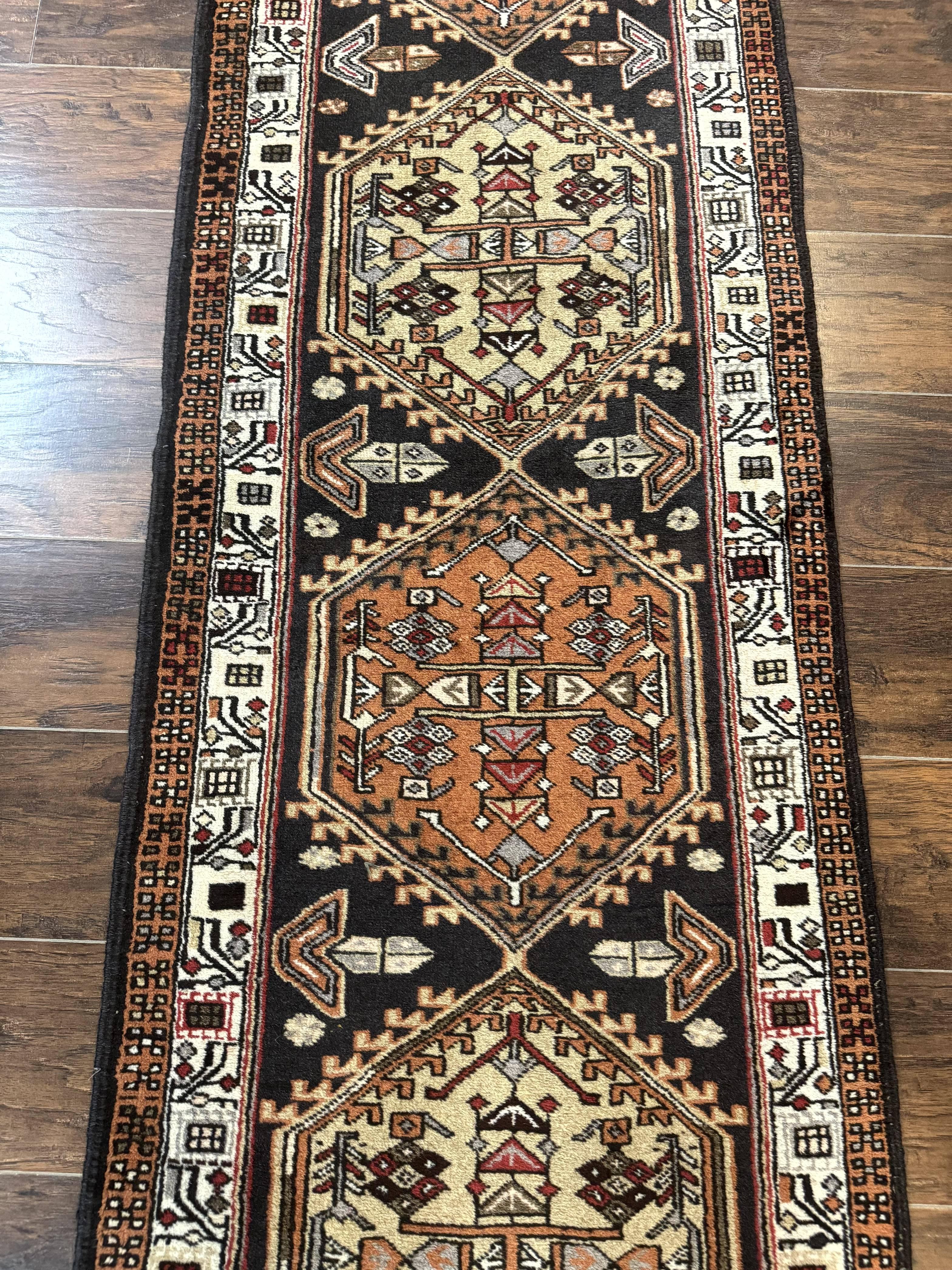 Persian Tribal Runner Rug 2.4 x 9.4, Geometric Medallions, Sarab Runner - Jewel Rugs