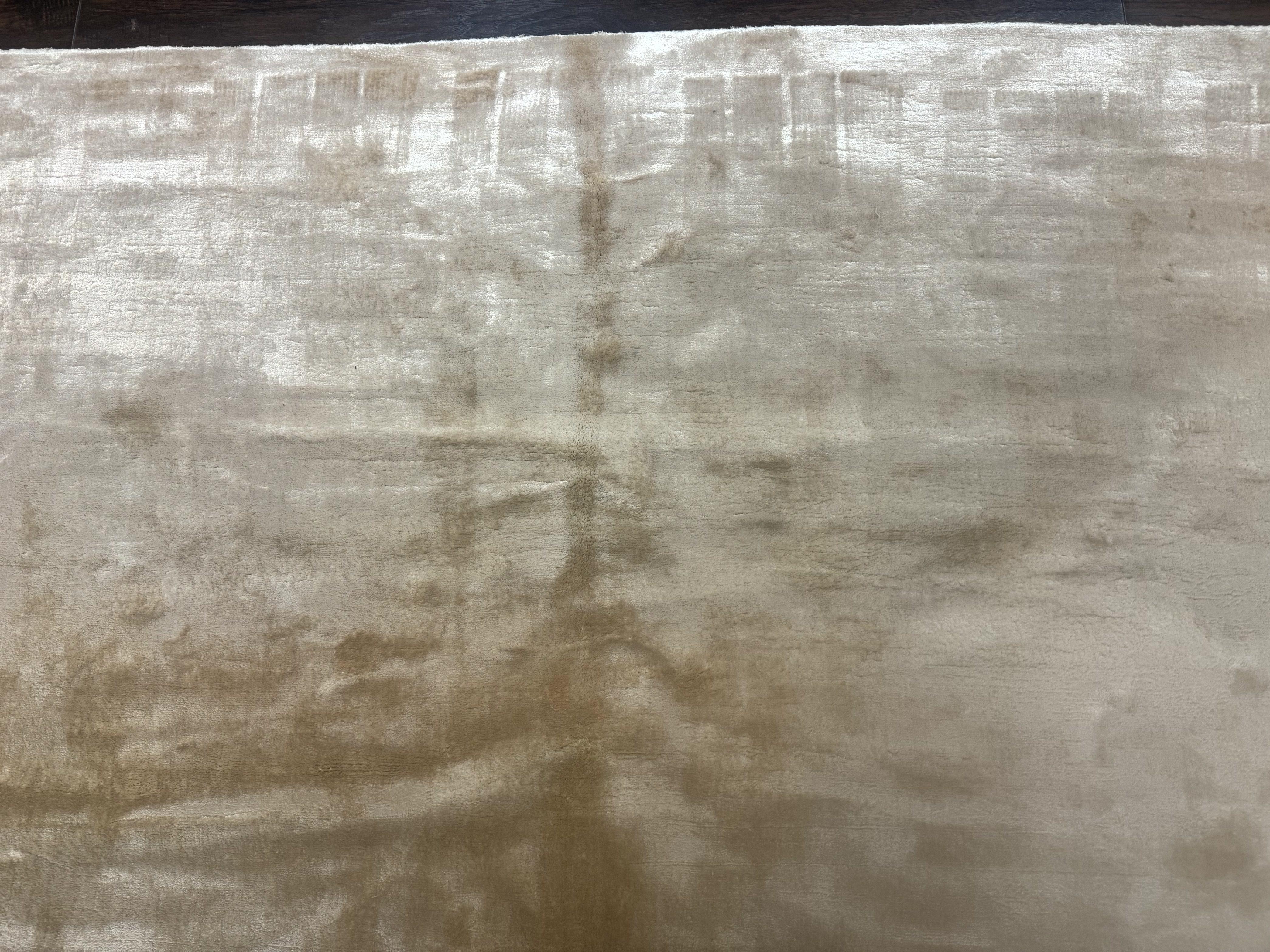 Silk Tibetan Rug 9x11, Handmade Silk Area Rug, Modern Contemporary Carpet - Jewel Rugs