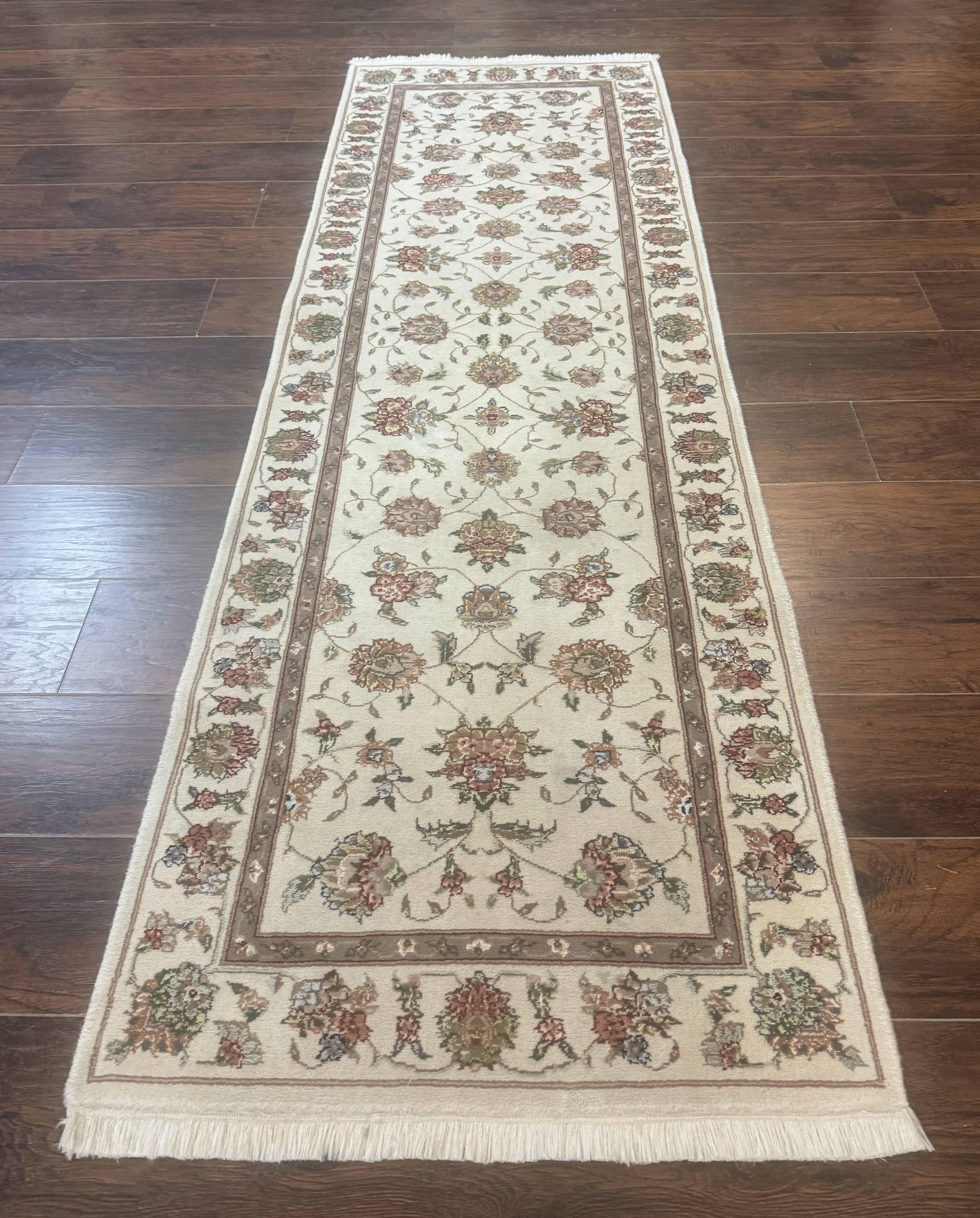 Pak Persian Runner Rug 2.6 x 8ft, Oriental Carpet for Hallway or Kitchen, Handmade, Wool and Silk Highlights - Jewel Rugs