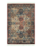 Karastan Multicolor Panel Kirman Rug #717, Wool Karastan Rug 5.9 x 9, Vintage Multipanel Kirman, Original Karastan Collection 700 Series