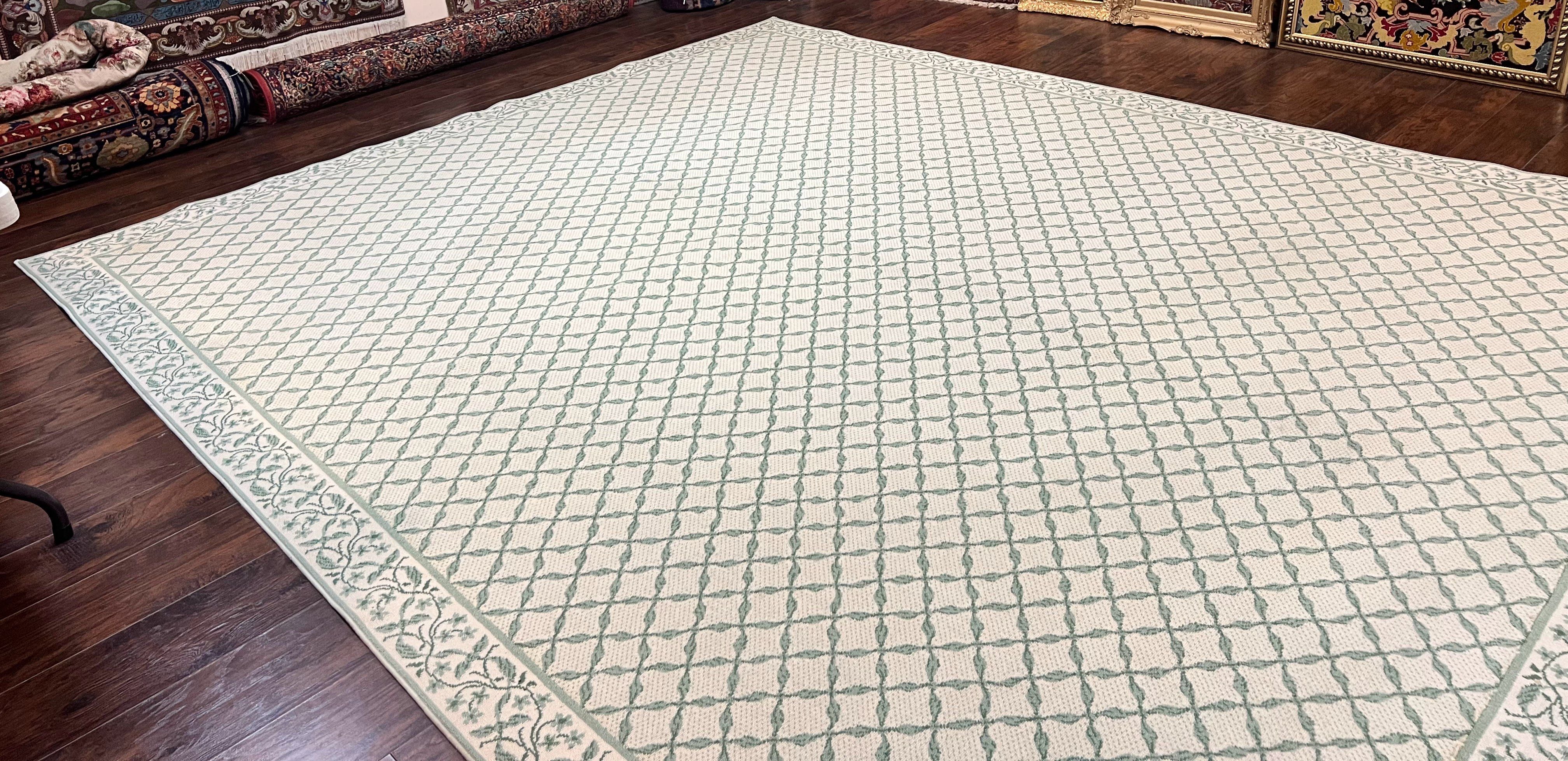 Vintage Stark Carpet 10x12, Beige & Green, European Elegant Design, Custom Made Stark Rug, Large - Jewel Rugs