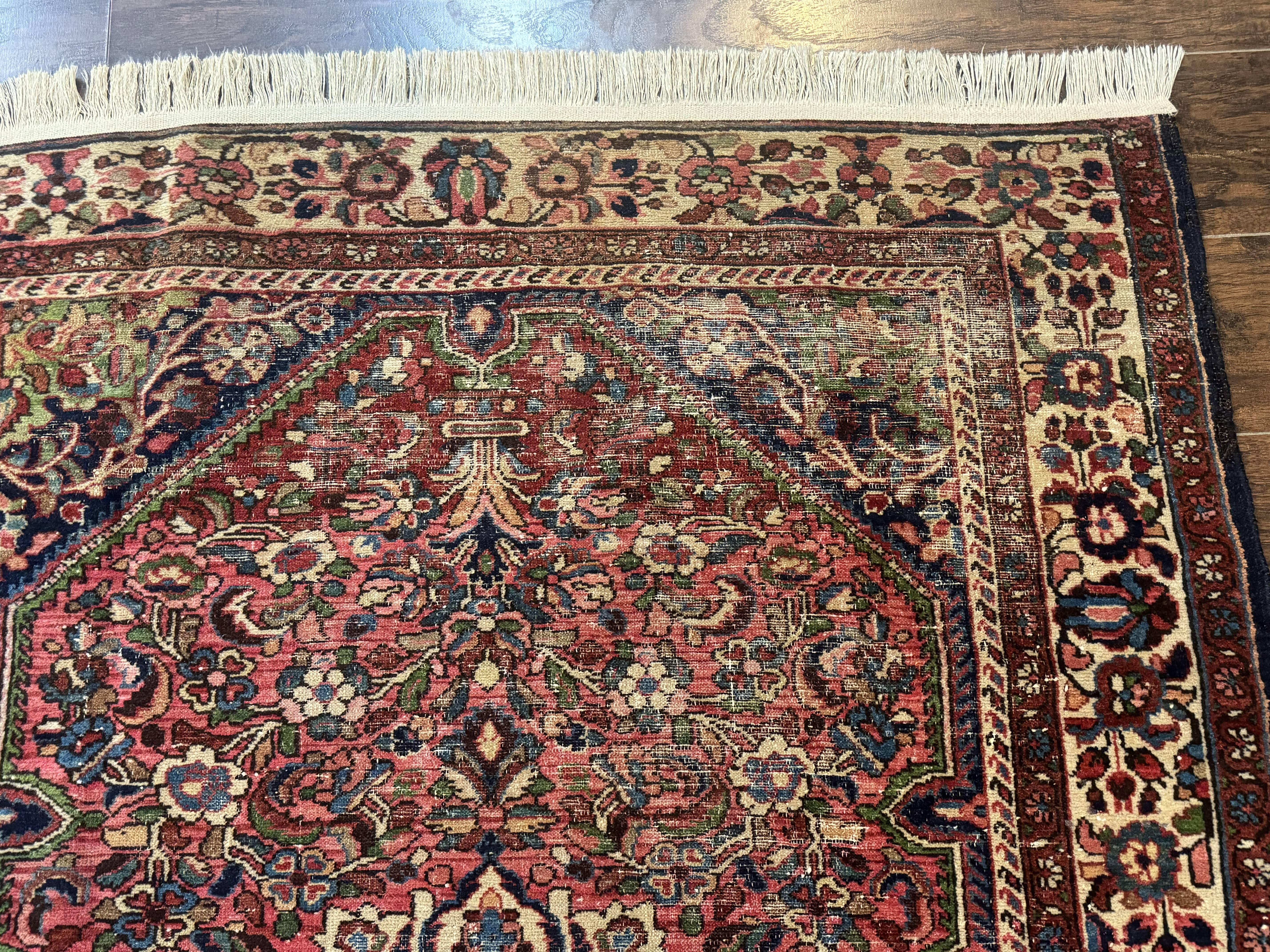 Antique Persian Malayer Rug 4'7" x 6'6" – 1920s Tribal Red Wool Carpet - Jewel Rugs