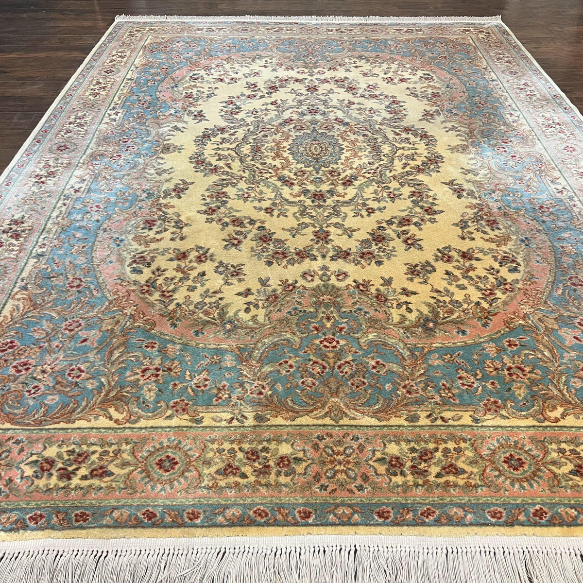 Karastan Rug 8.8 x 12, Ivory Medllion Kirman #700/711, Original 700 Se ...