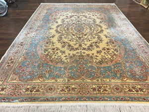 Karastan Rug 8.8 x 12, Ivory Medllion Kirman #700/711, Original 700 Series, Wool Pile, Discontinued Vintage Karastan Carpet, Room Sized