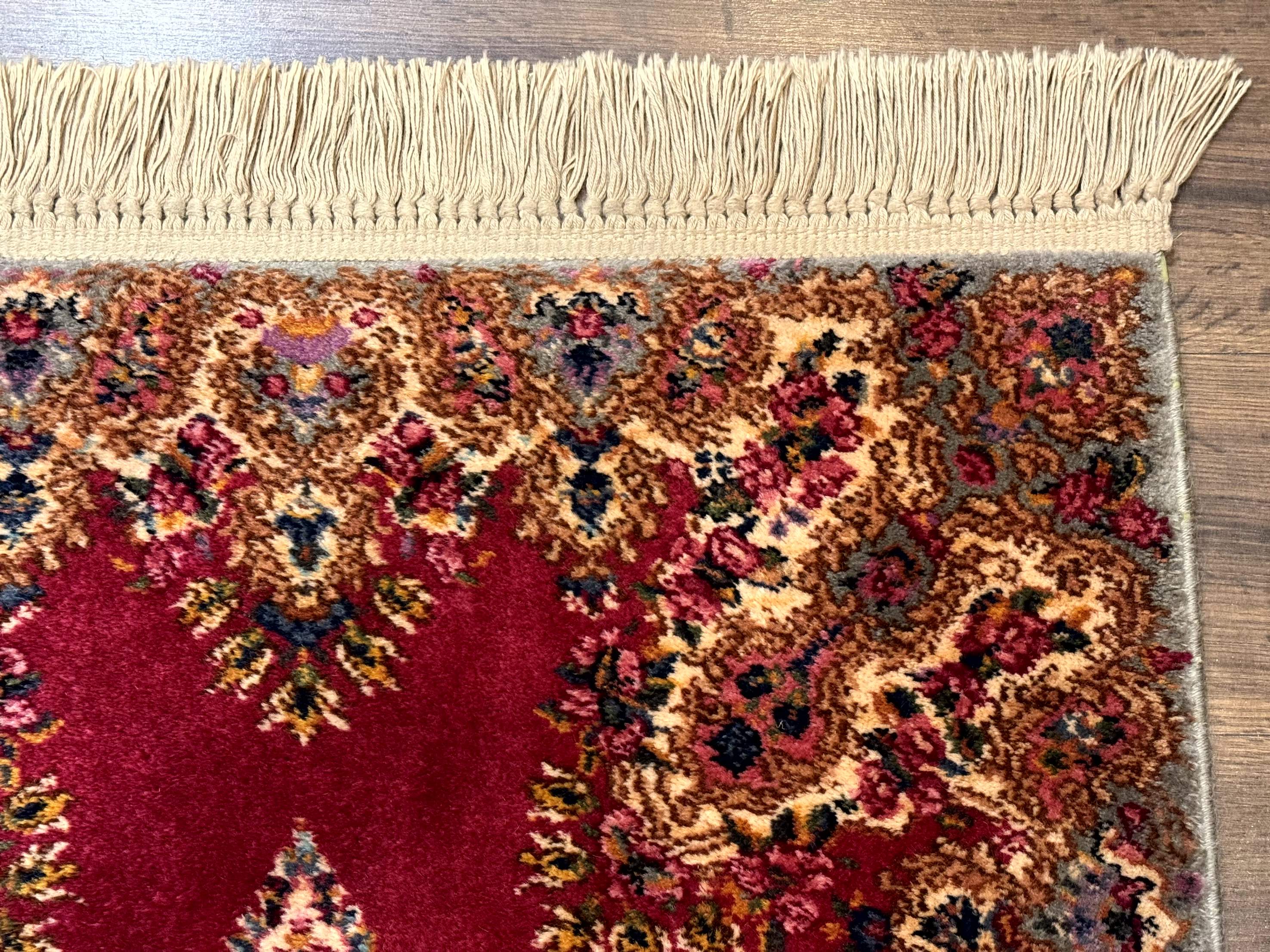 Karastan Rug 3x5 Red Medallion Kirman #762, Wool Vintage Original 700 Series - Jewel Rugs